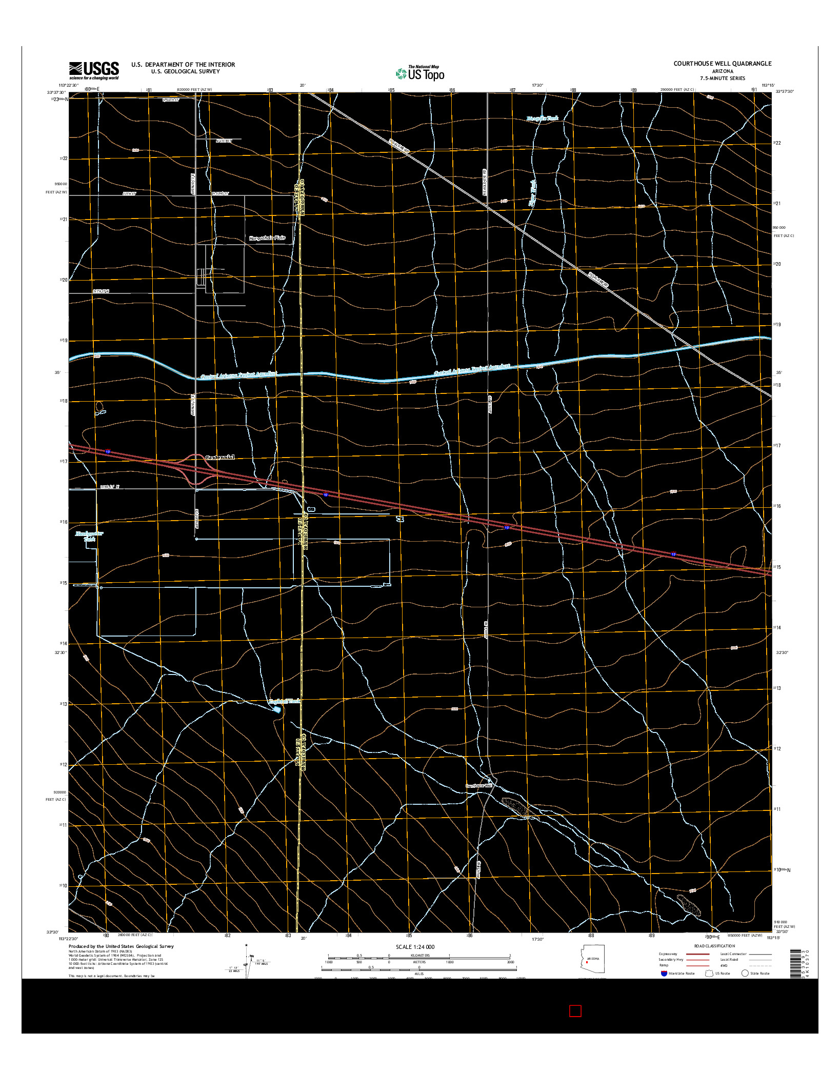 USGS US TOPO 7.5-MINUTE MAP FOR COURTHOUSE WELL, AZ 2014