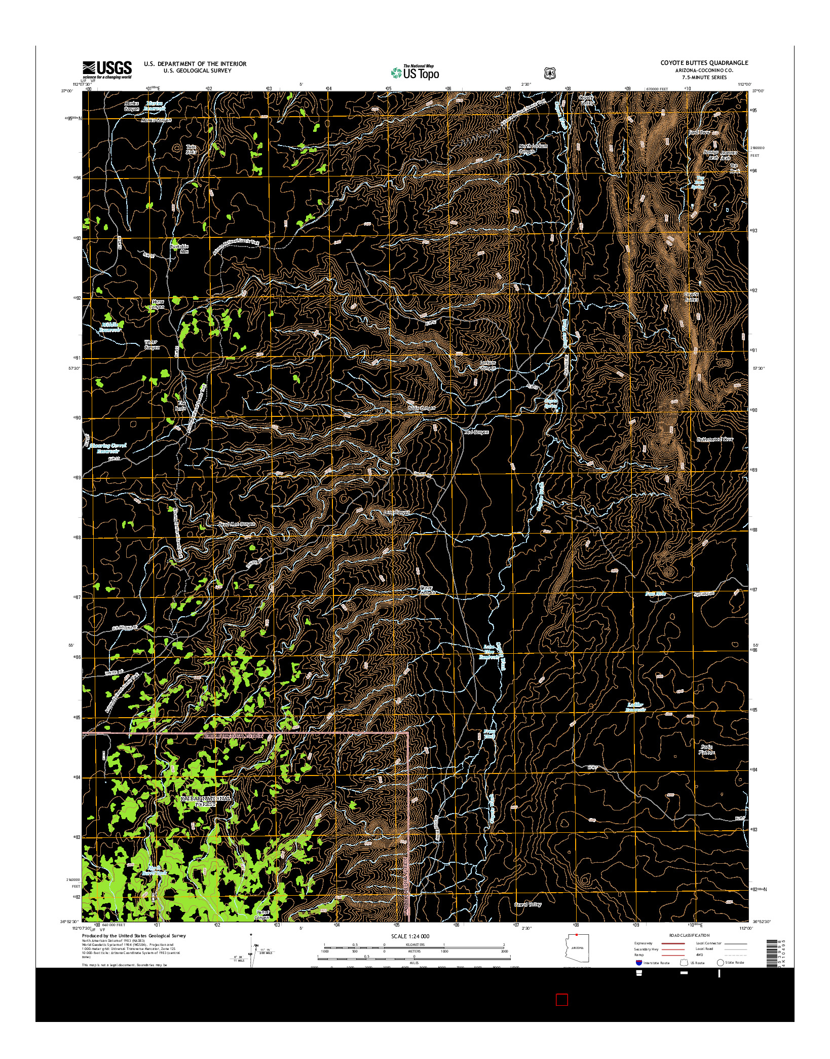 USGS US TOPO 7.5-MINUTE MAP FOR COYOTE BUTTES, AZ 2014