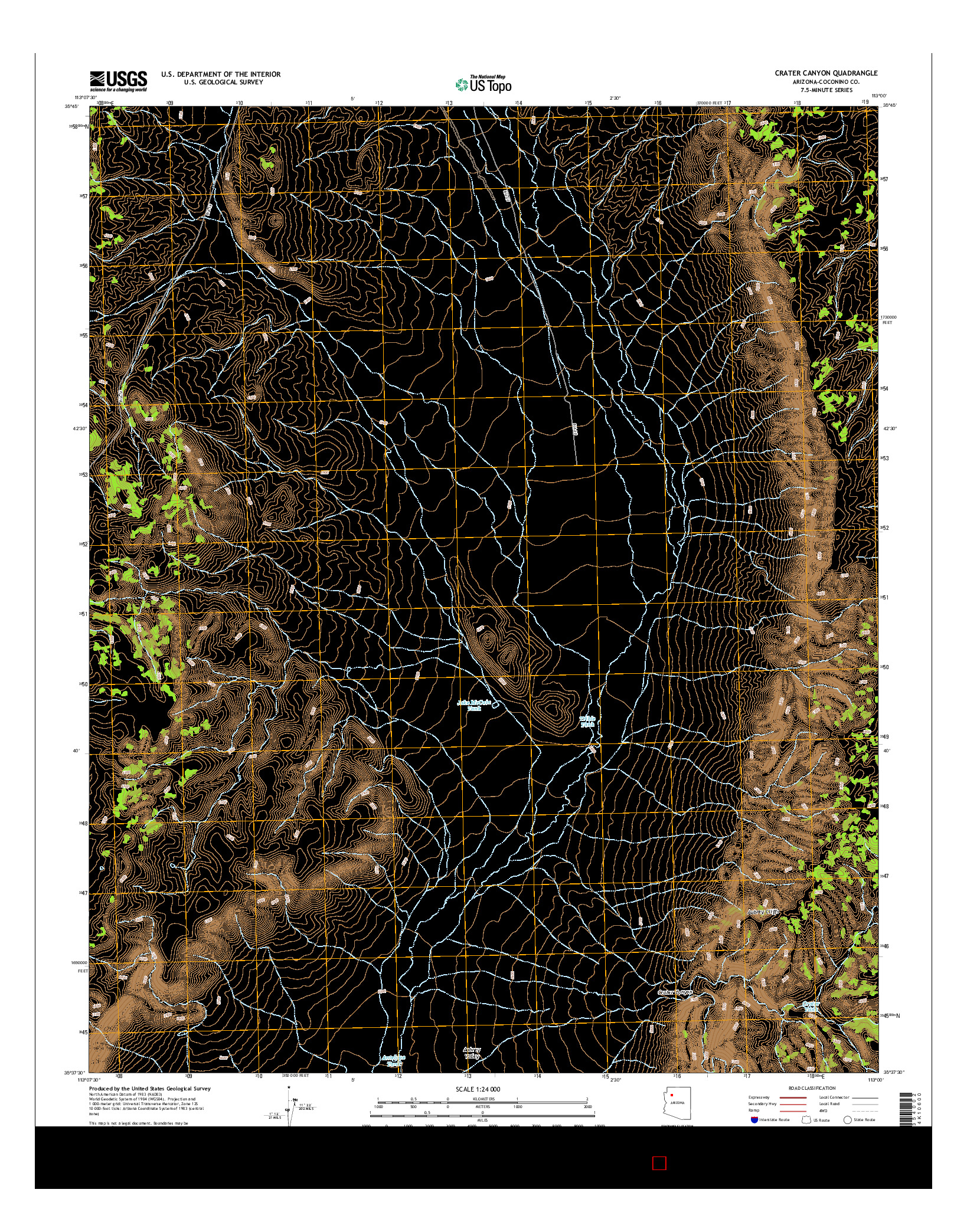 USGS US TOPO 7.5-MINUTE MAP FOR CRATER CANYON, AZ 2014