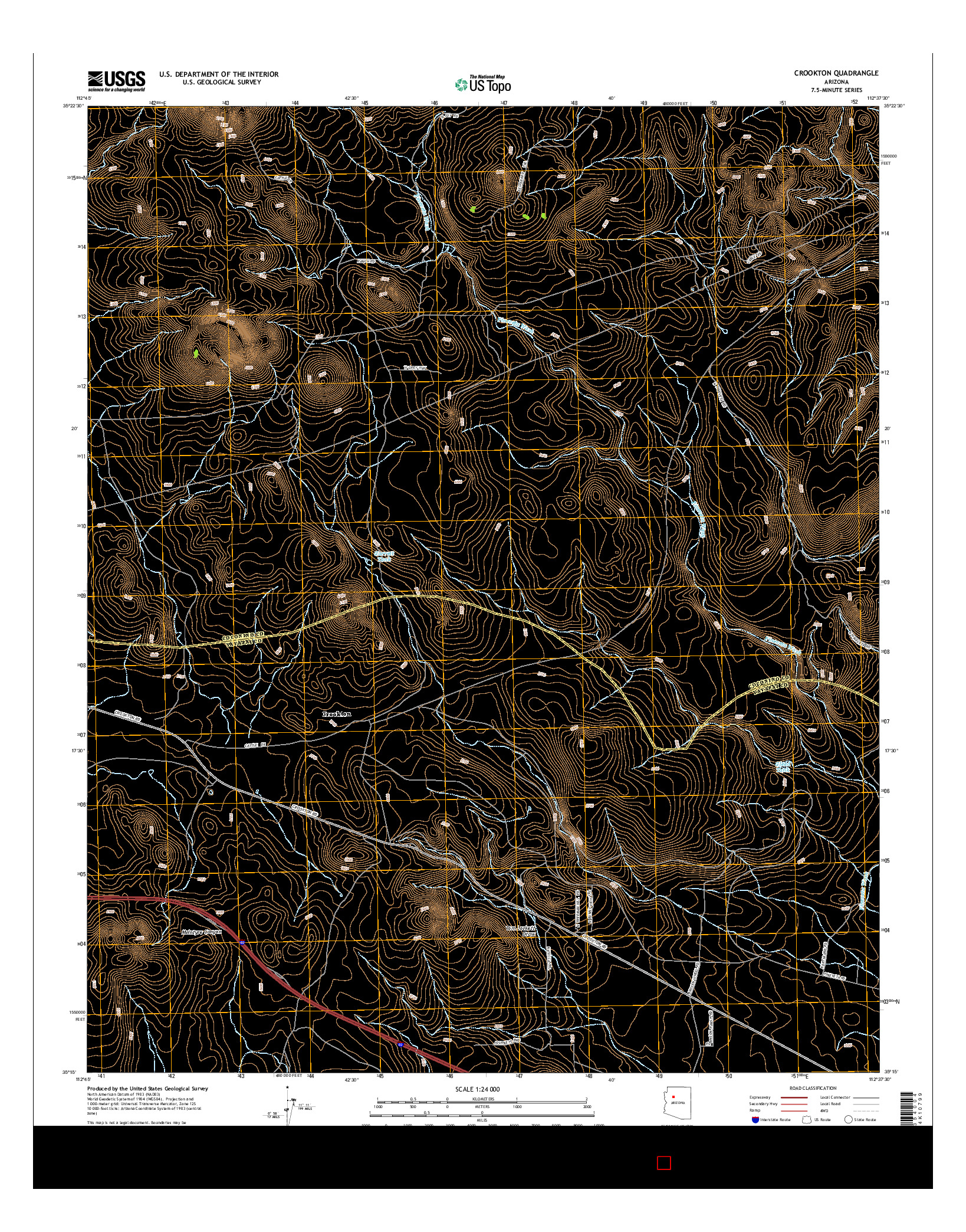 USGS US TOPO 7.5-MINUTE MAP FOR CROOKTON, AZ 2014