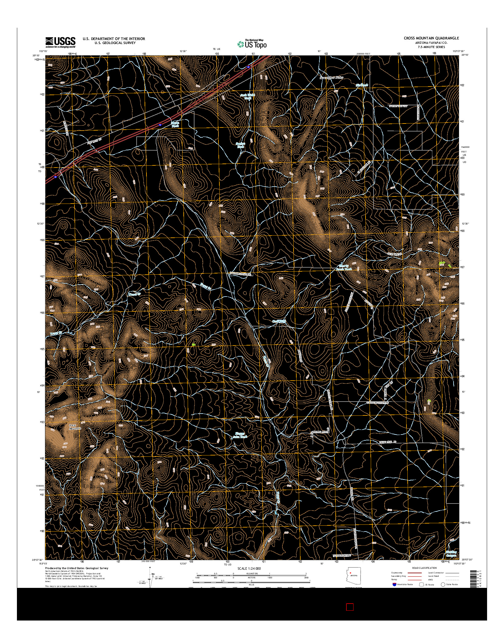 USGS US TOPO 7.5-MINUTE MAP FOR CROSS MOUNTAIN, AZ 2014