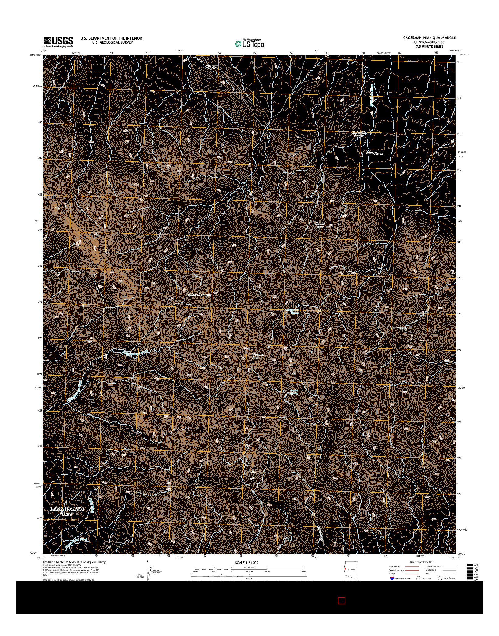 USGS US TOPO 7.5-MINUTE MAP FOR CROSSMAN PEAK, AZ 2014