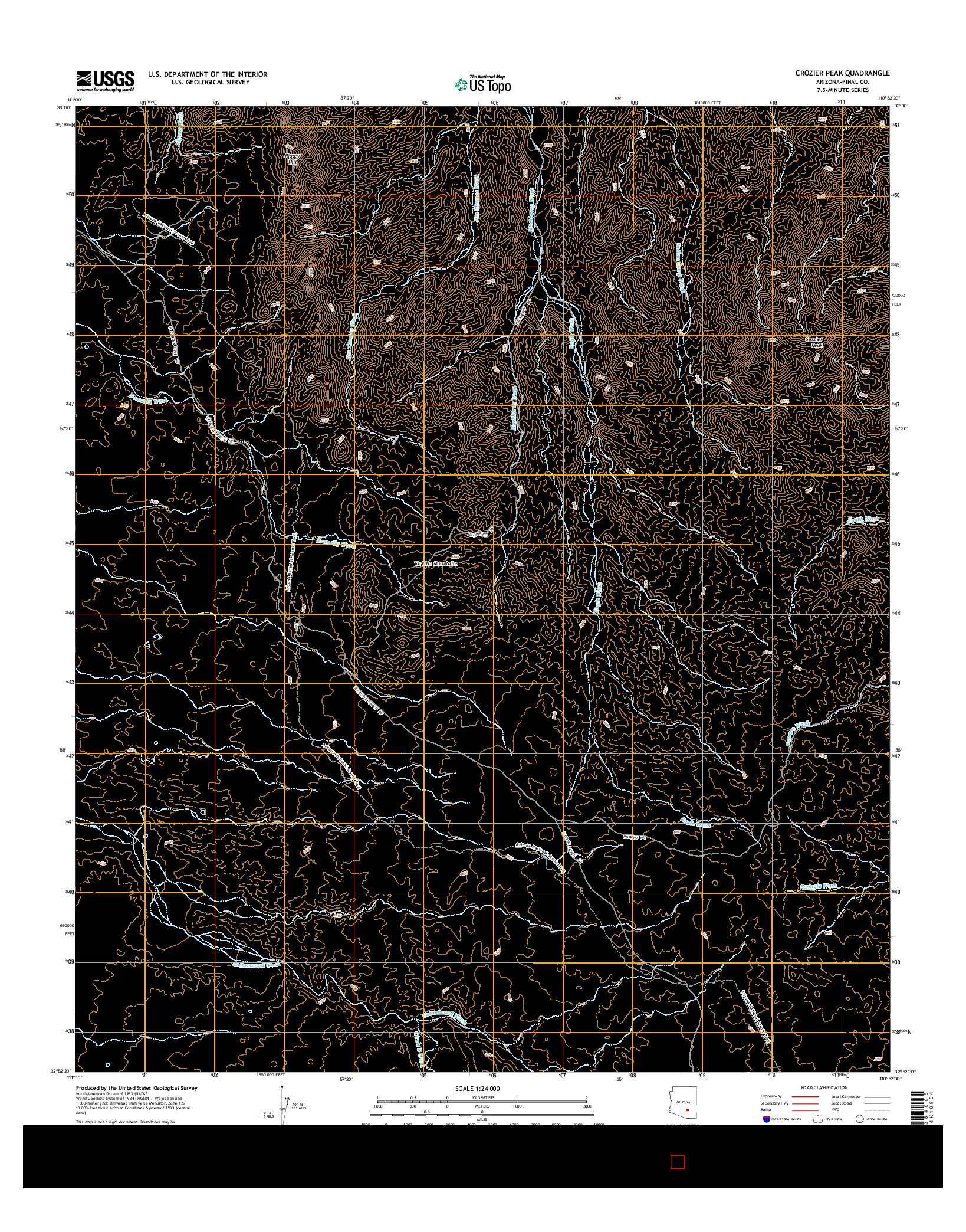 USGS US TOPO 7.5-MINUTE MAP FOR CROZIER PEAK, AZ 2014