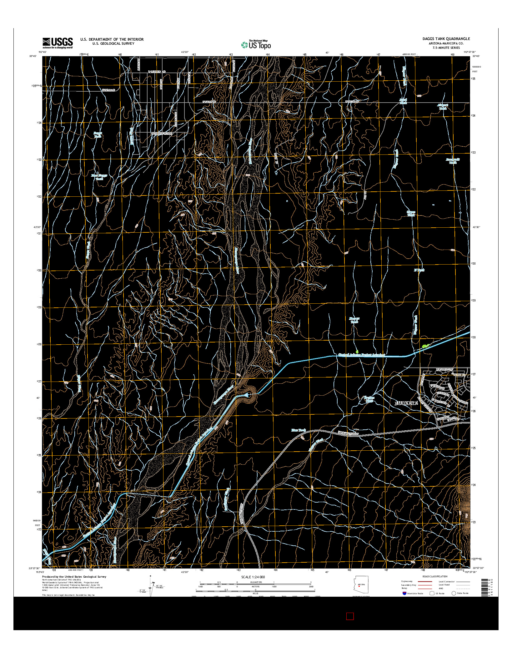 USGS US TOPO 7.5-MINUTE MAP FOR DAGGS TANK, AZ 2014