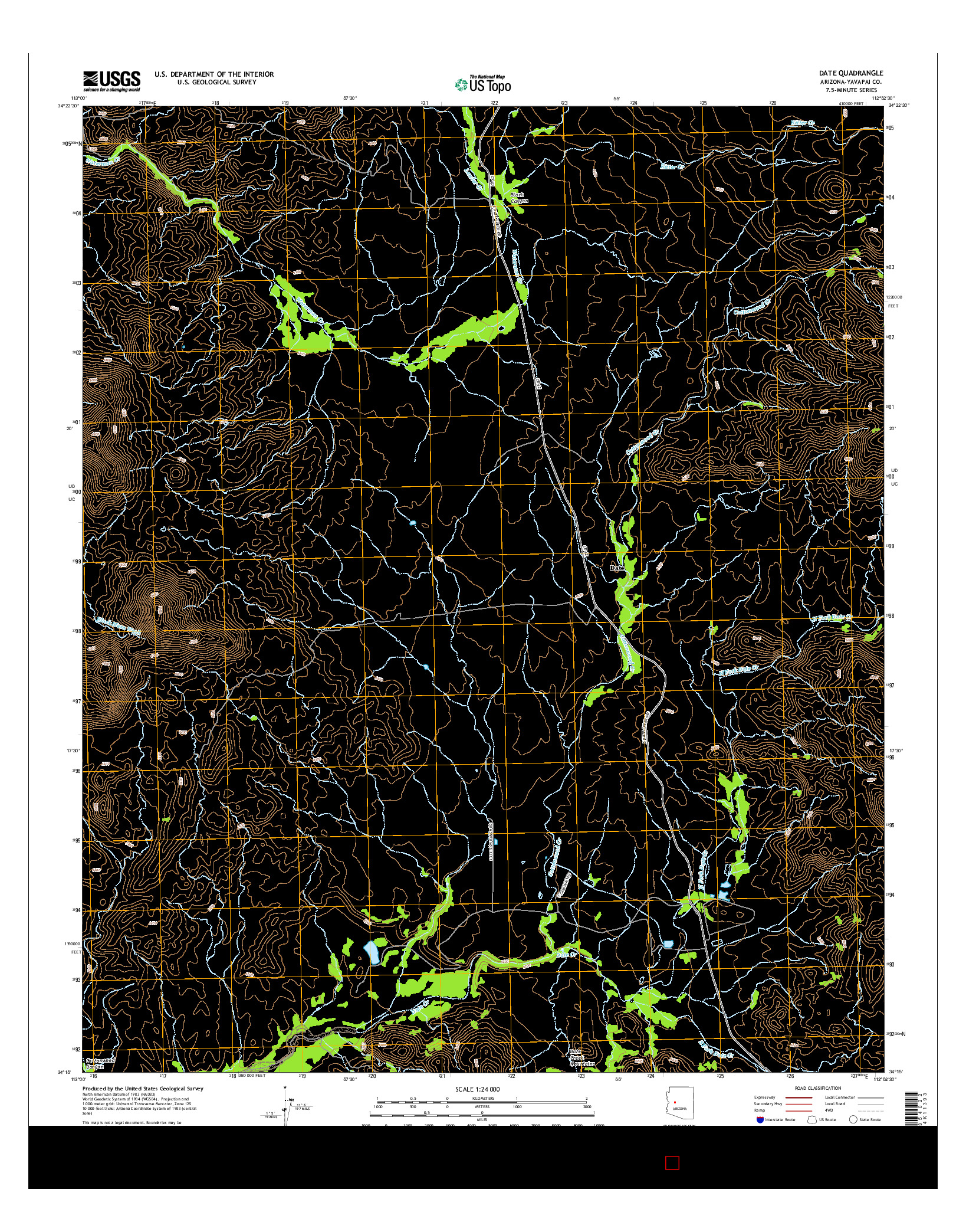 USGS US TOPO 7.5-MINUTE MAP FOR DATE, AZ 2014