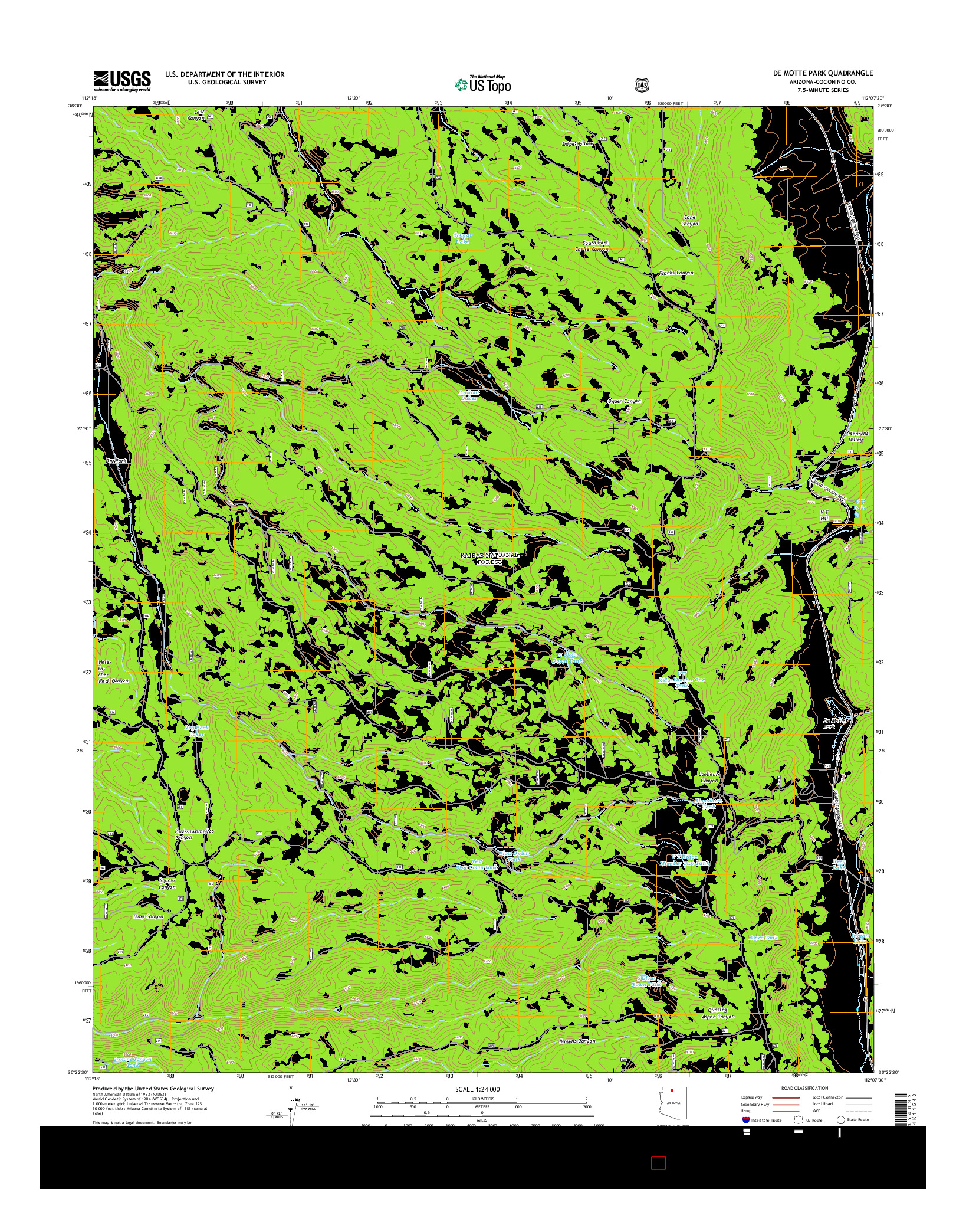 USGS US TOPO 7.5-MINUTE MAP FOR DE MOTTE PARK, AZ 2014