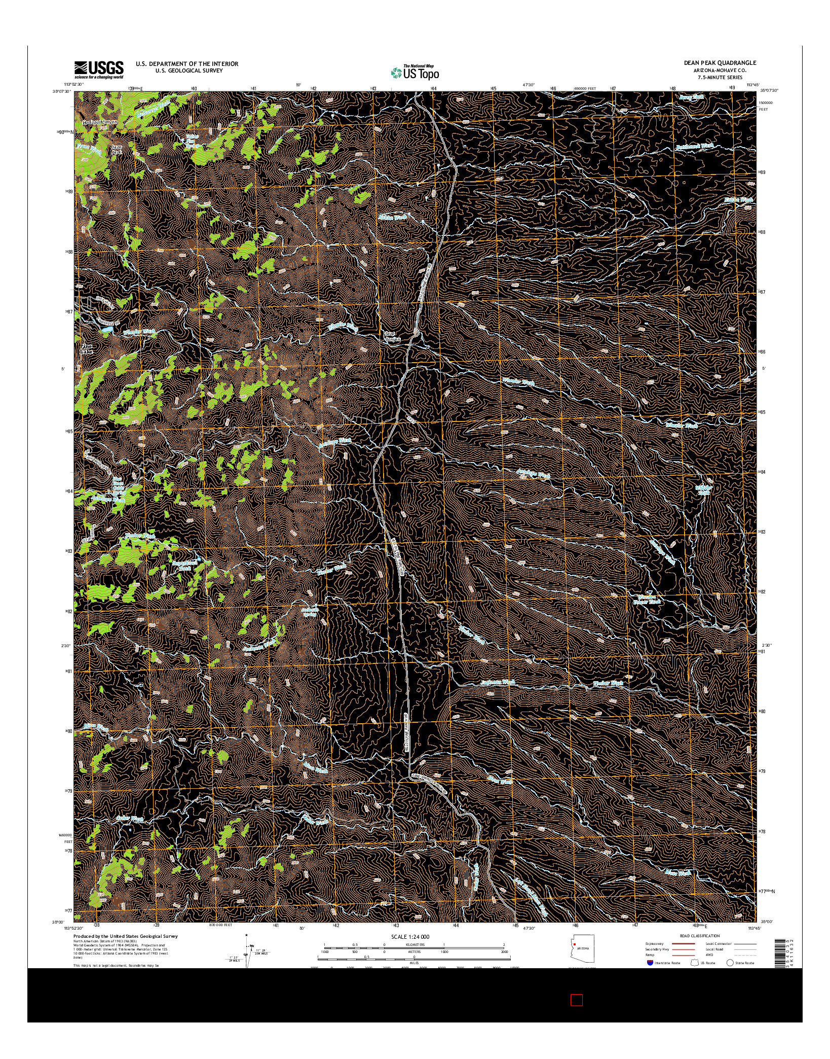 USGS US TOPO 7.5-MINUTE MAP FOR DEAN PEAK, AZ 2014