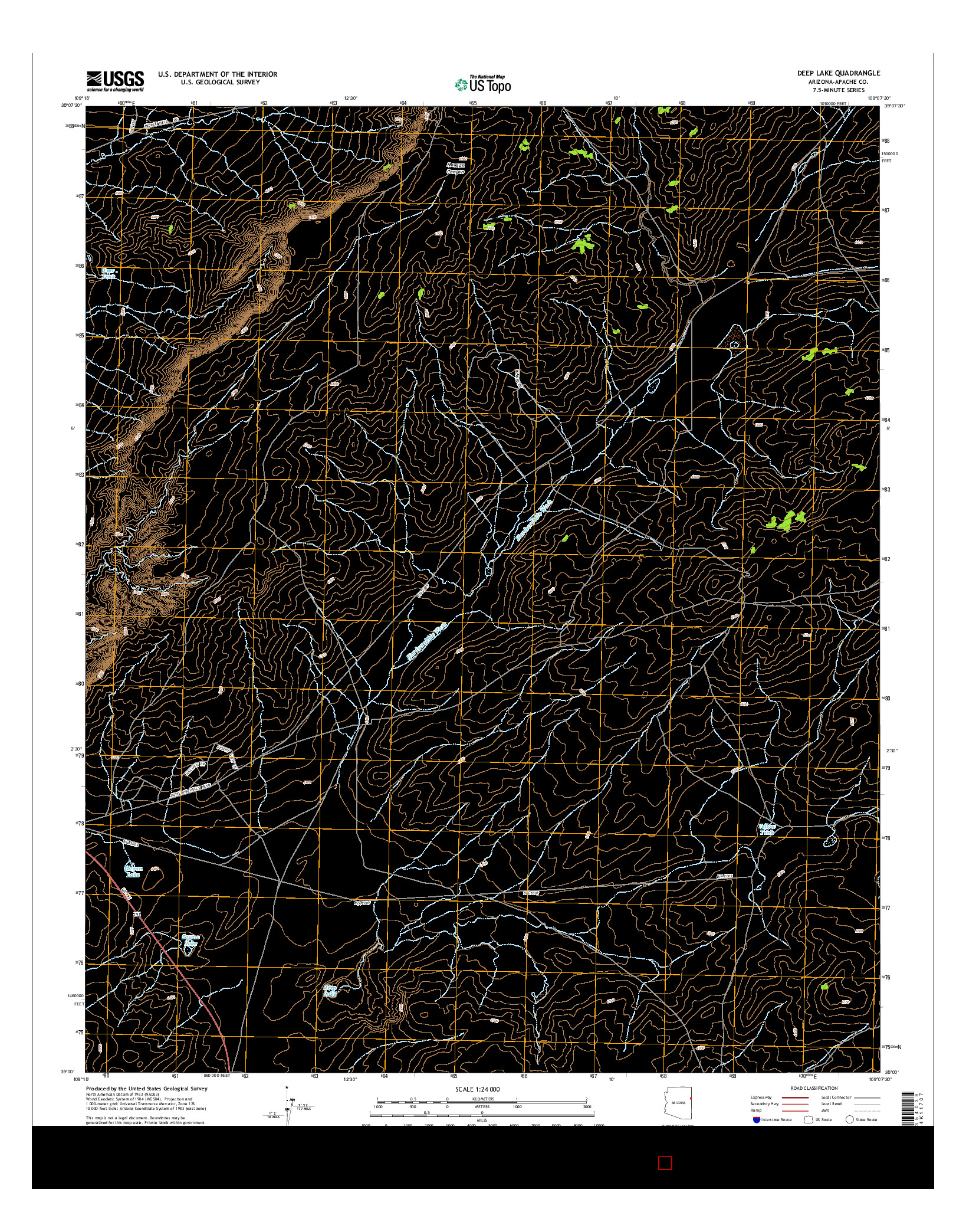 USGS US TOPO 7.5-MINUTE MAP FOR DEEP LAKE, AZ 2014