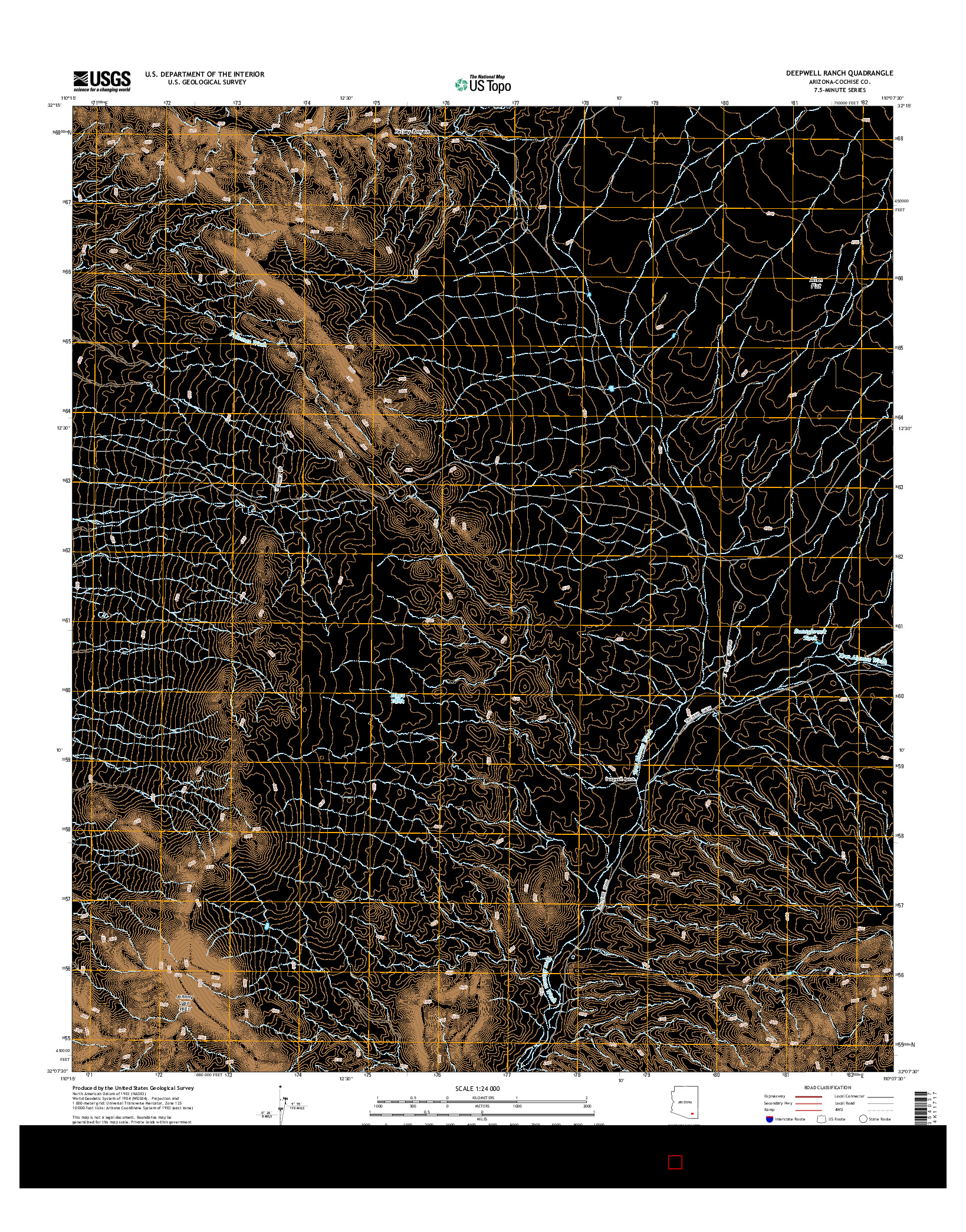 USGS US TOPO 7.5-MINUTE MAP FOR DEEPWELL RANCH, AZ 2014