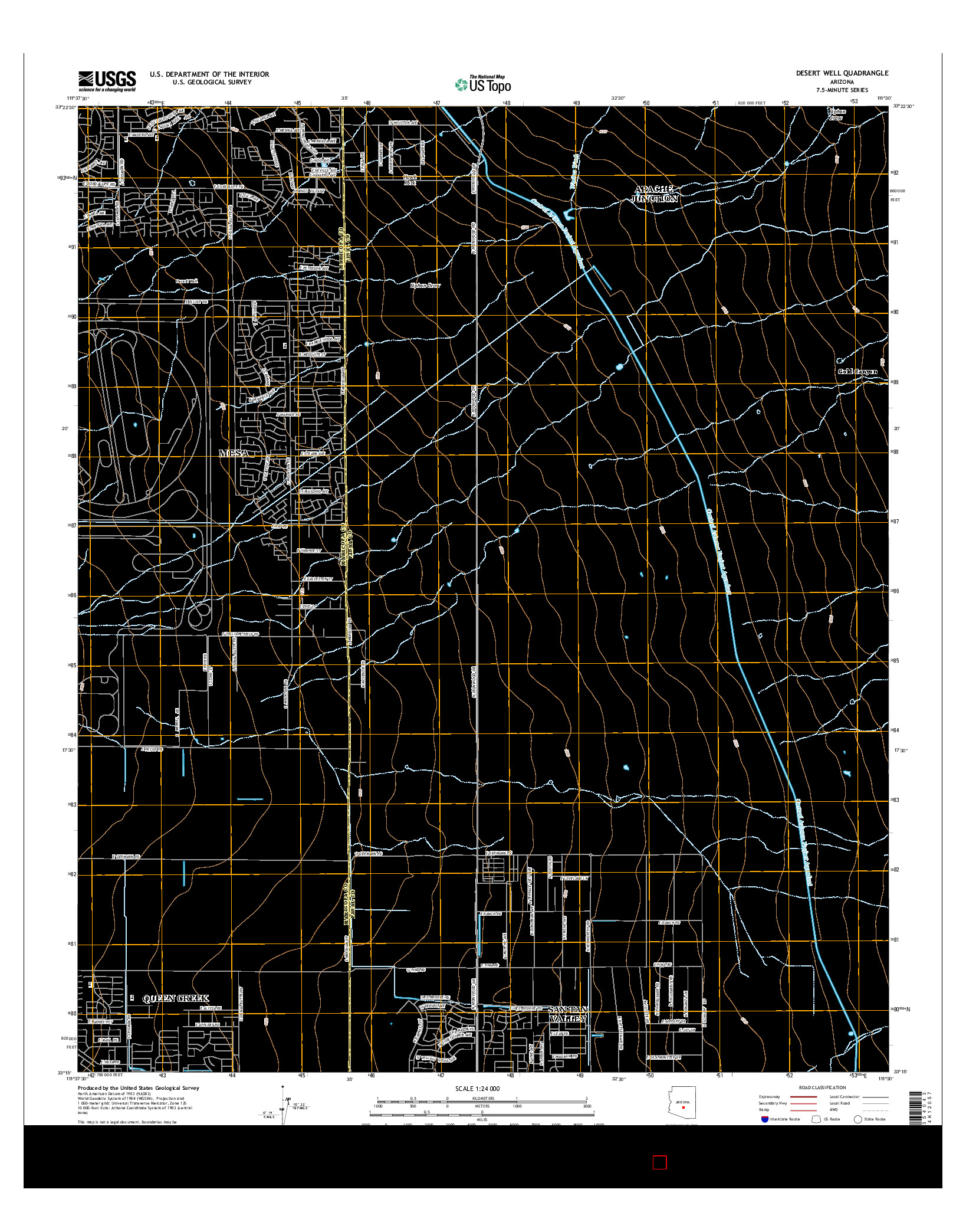 USGS US TOPO 7.5-MINUTE MAP FOR DESERT WELL, AZ 2014