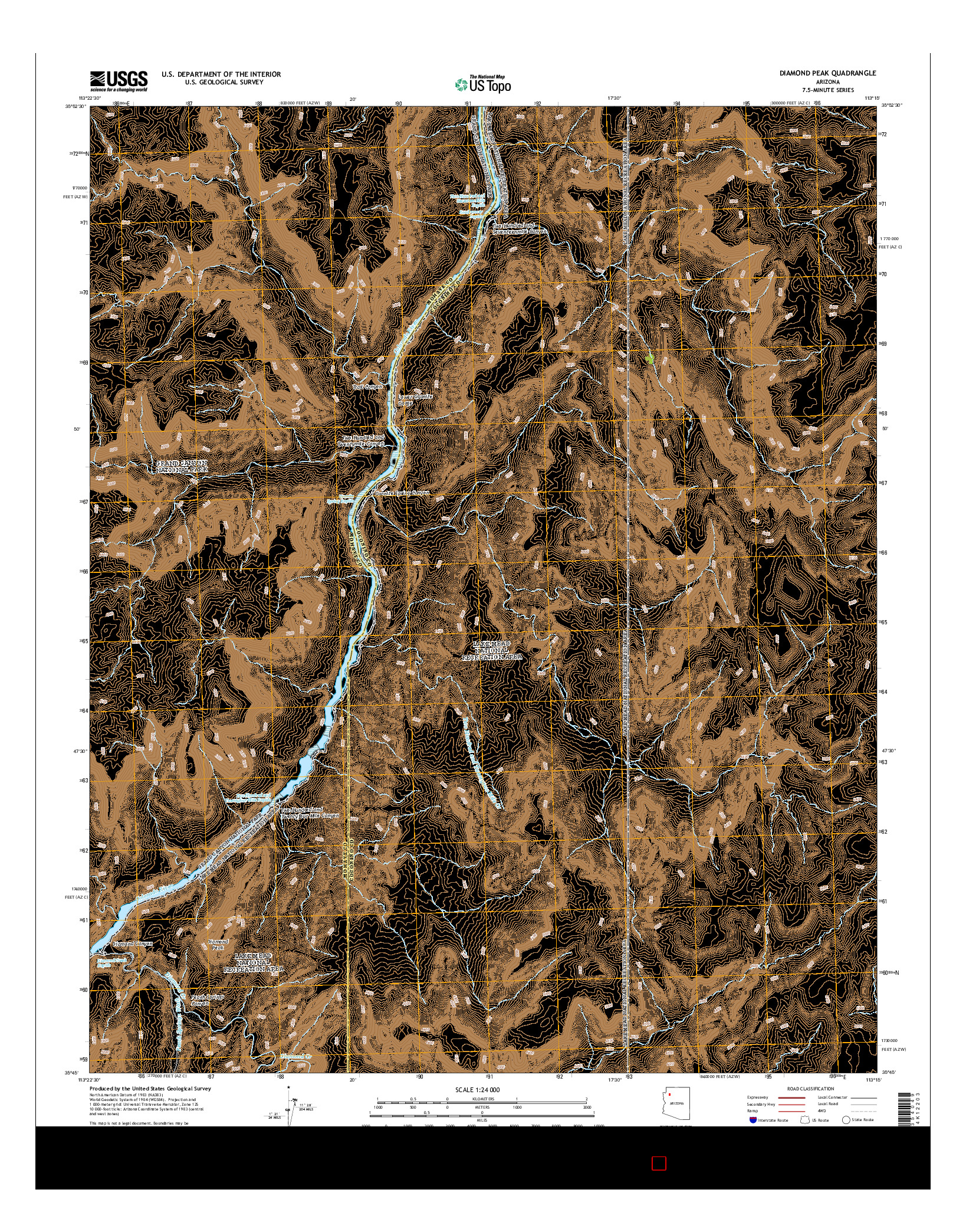 USGS US TOPO 7.5-MINUTE MAP FOR DIAMOND PEAK, AZ 2014