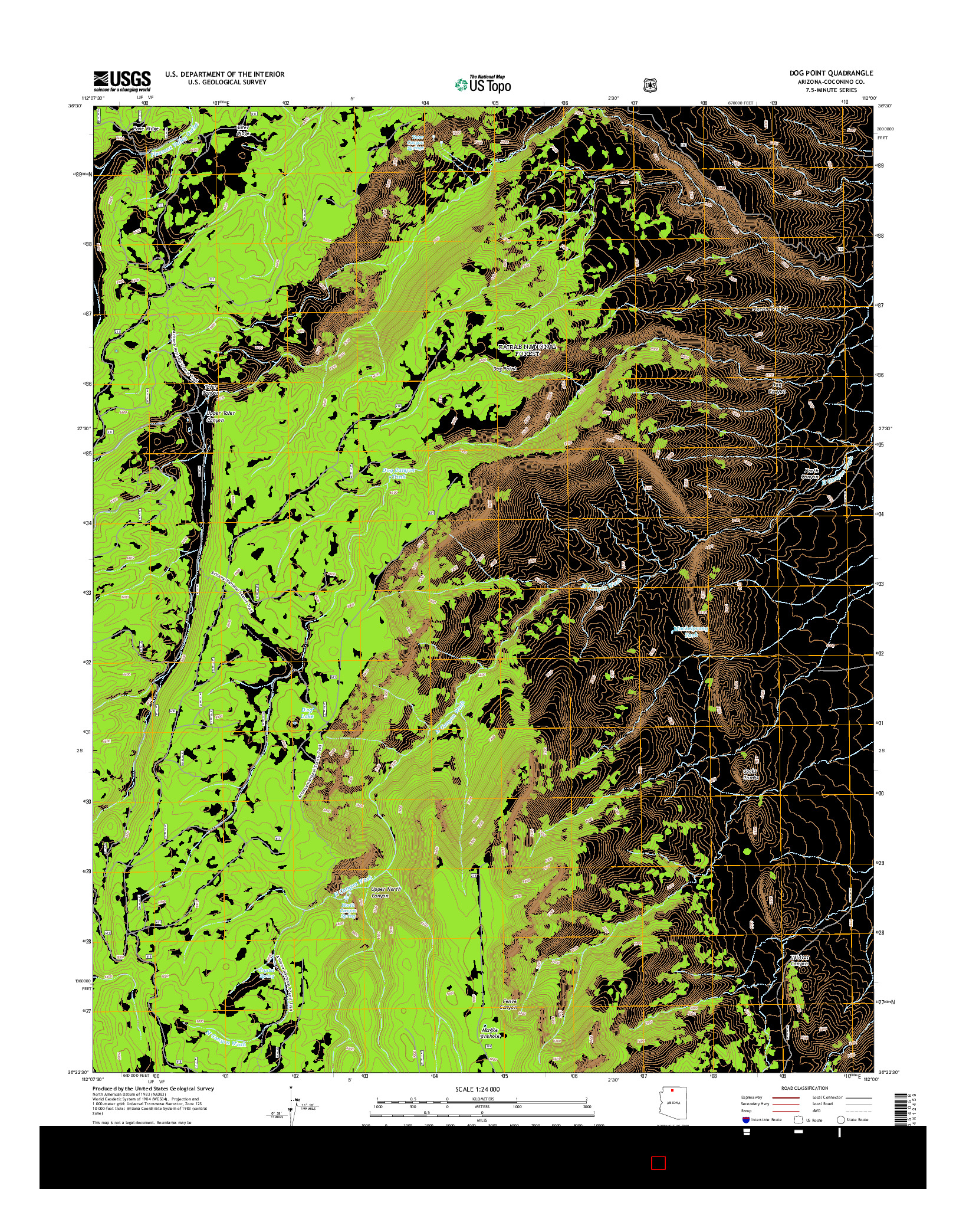 USGS US TOPO 7.5-MINUTE MAP FOR DOG POINT, AZ 2014