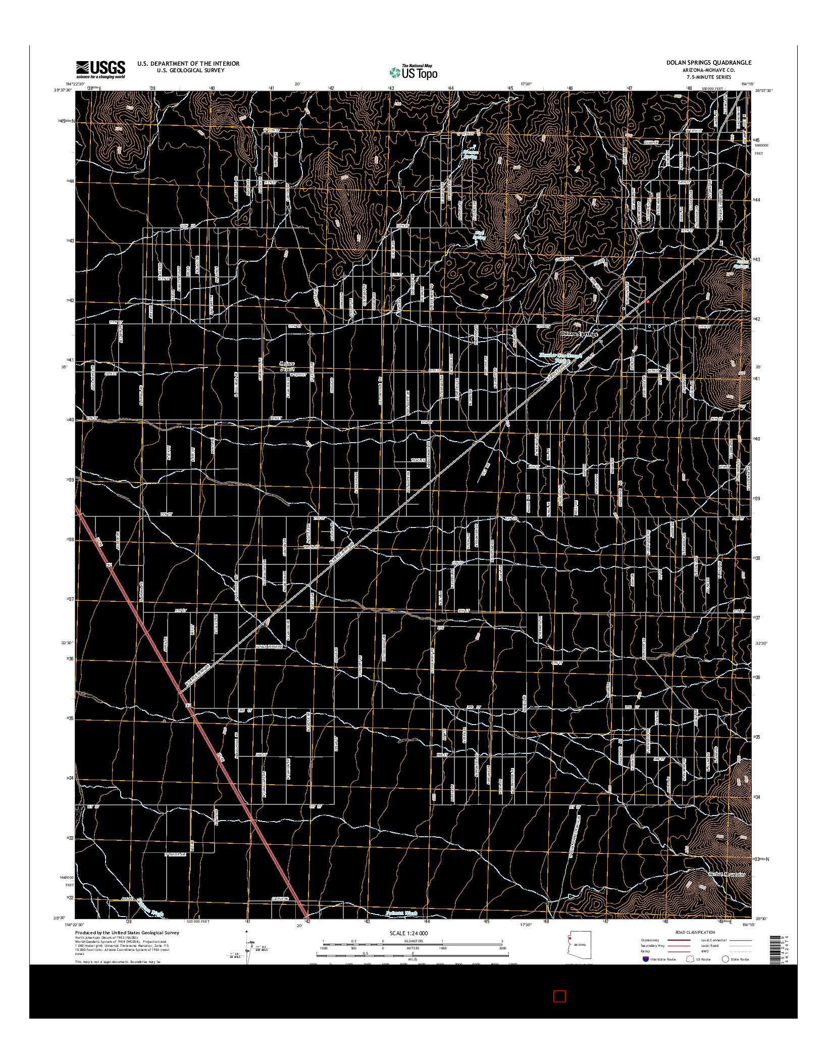 USGS US TOPO 7.5-MINUTE MAP FOR DOLAN SPRINGS, AZ 2014