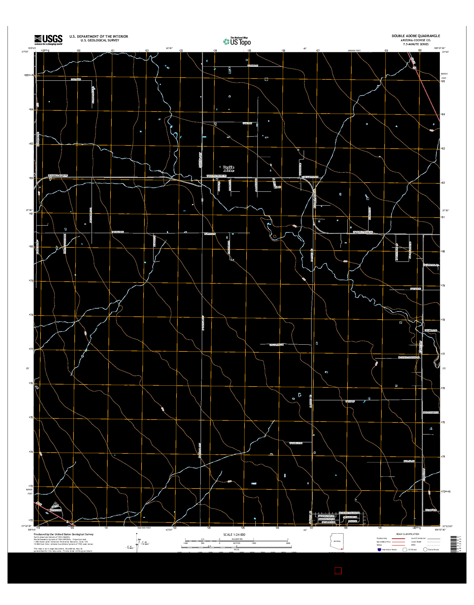 USGS US TOPO 7.5-MINUTE MAP FOR DOUBLE ADOBE, AZ 2014