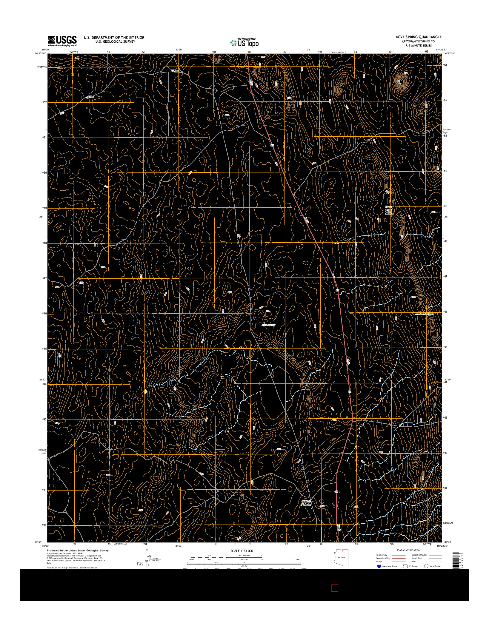 USGS US TOPO 7.5-MINUTE MAP FOR DOVE SPRING, AZ 2014