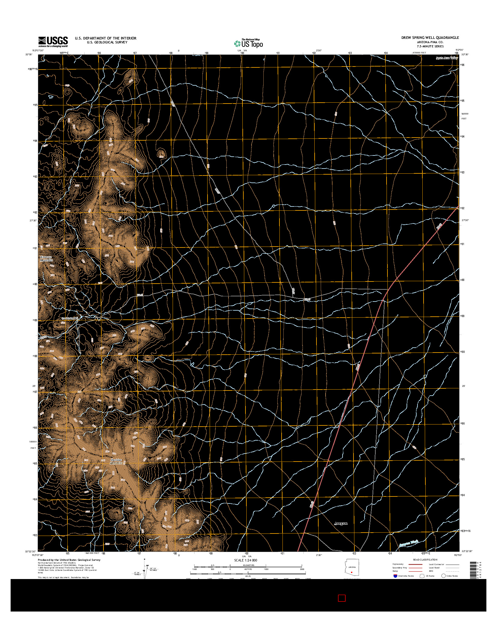 USGS US TOPO 7.5-MINUTE MAP FOR DREW SPRING WELL, AZ 2014