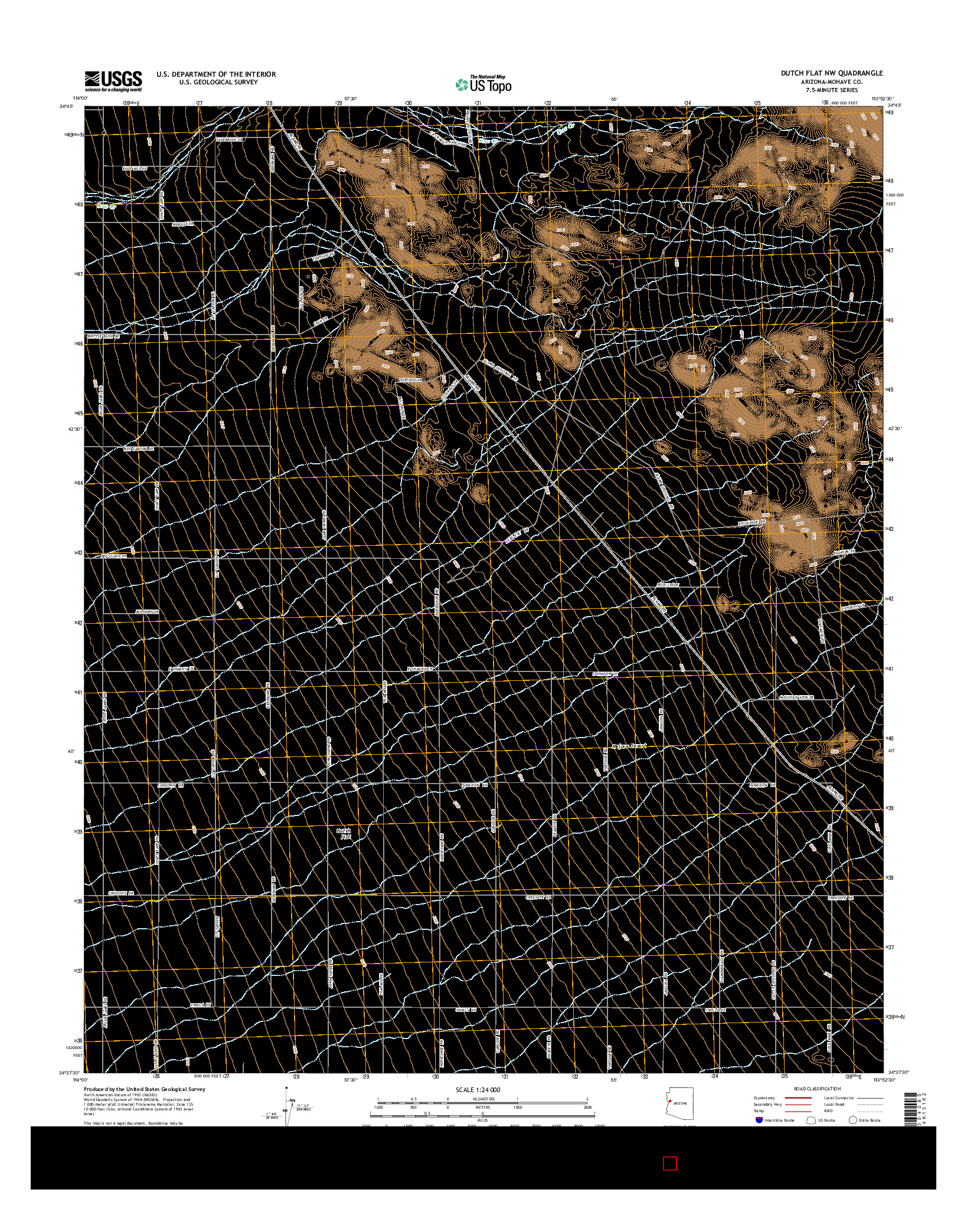 USGS US TOPO 7.5-MINUTE MAP FOR DUTCH FLAT NW, AZ 2014