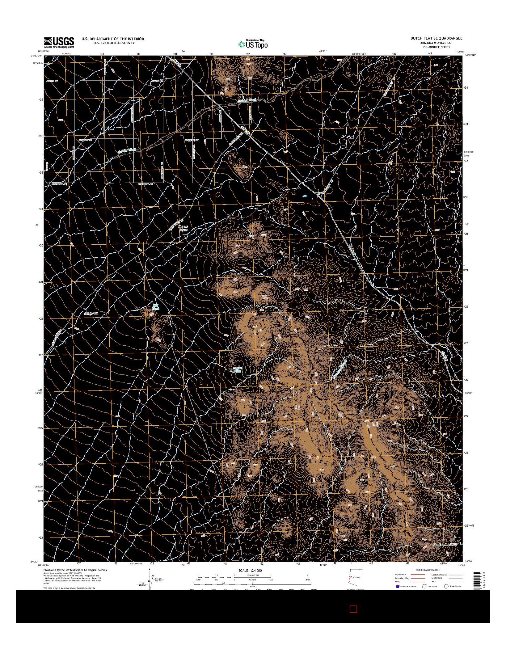 USGS US TOPO 7.5-MINUTE MAP FOR DUTCH FLAT SE, AZ 2014