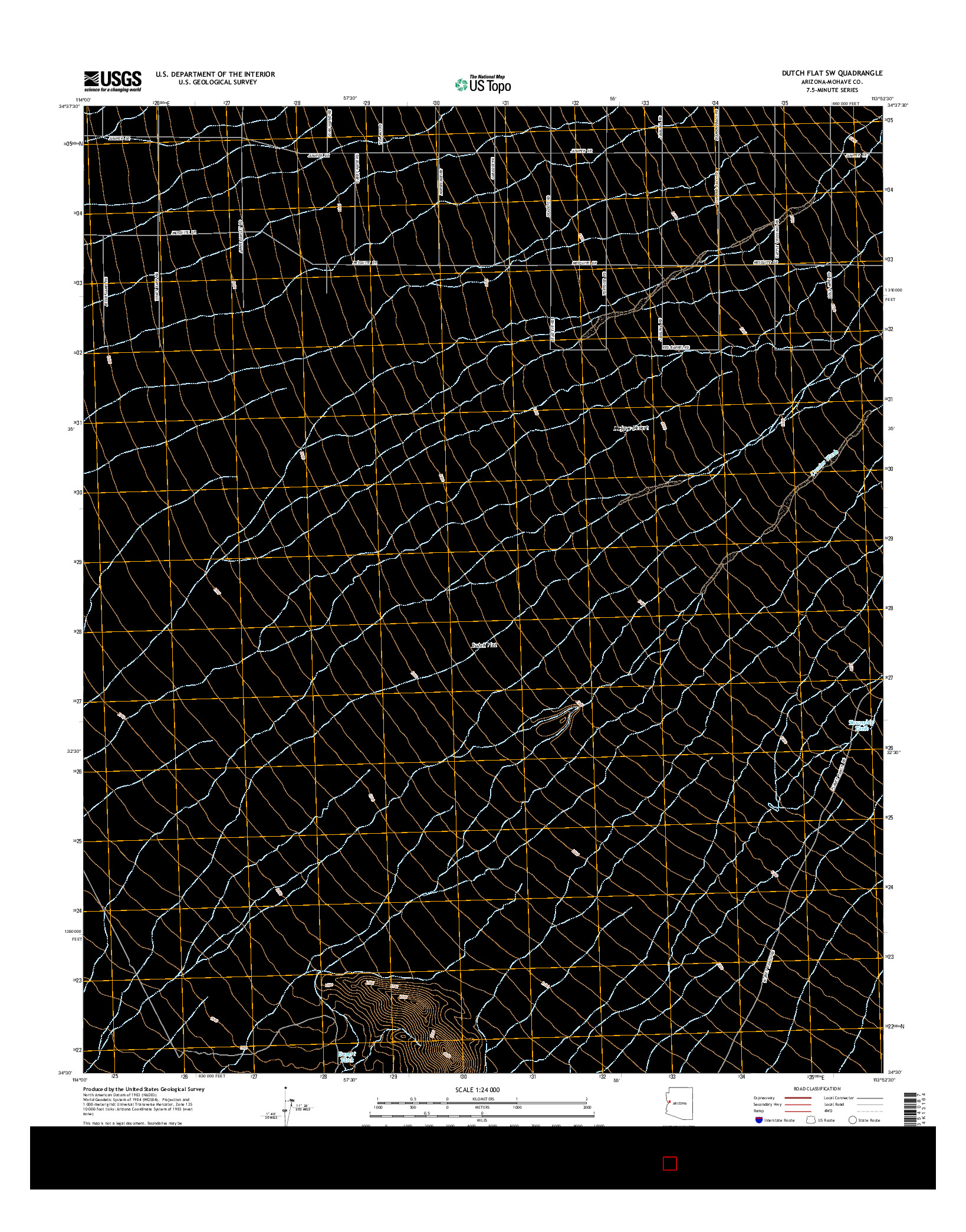 USGS US TOPO 7.5-MINUTE MAP FOR DUTCH FLAT SW, AZ 2014