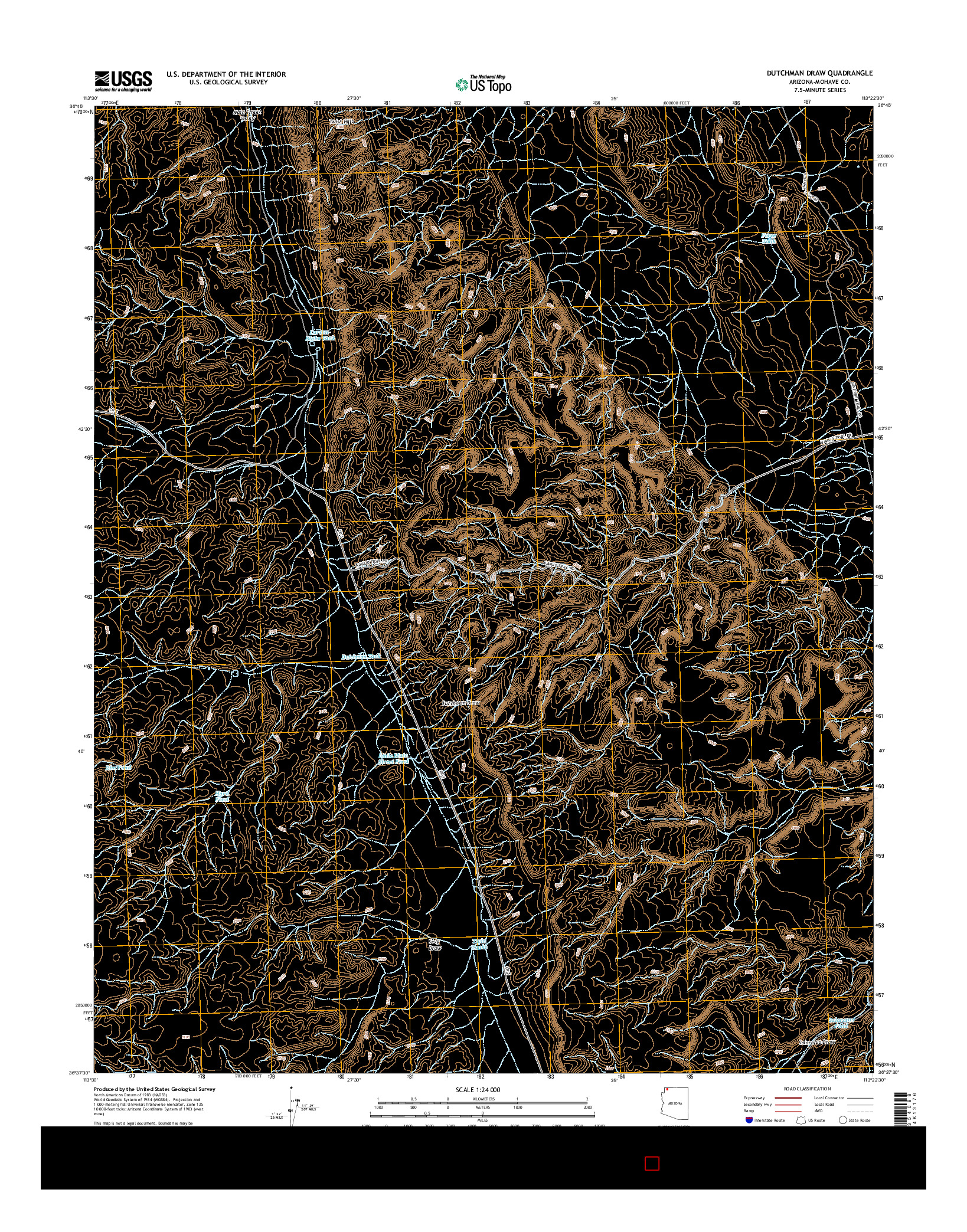USGS US TOPO 7.5-MINUTE MAP FOR DUTCHMAN DRAW, AZ 2014