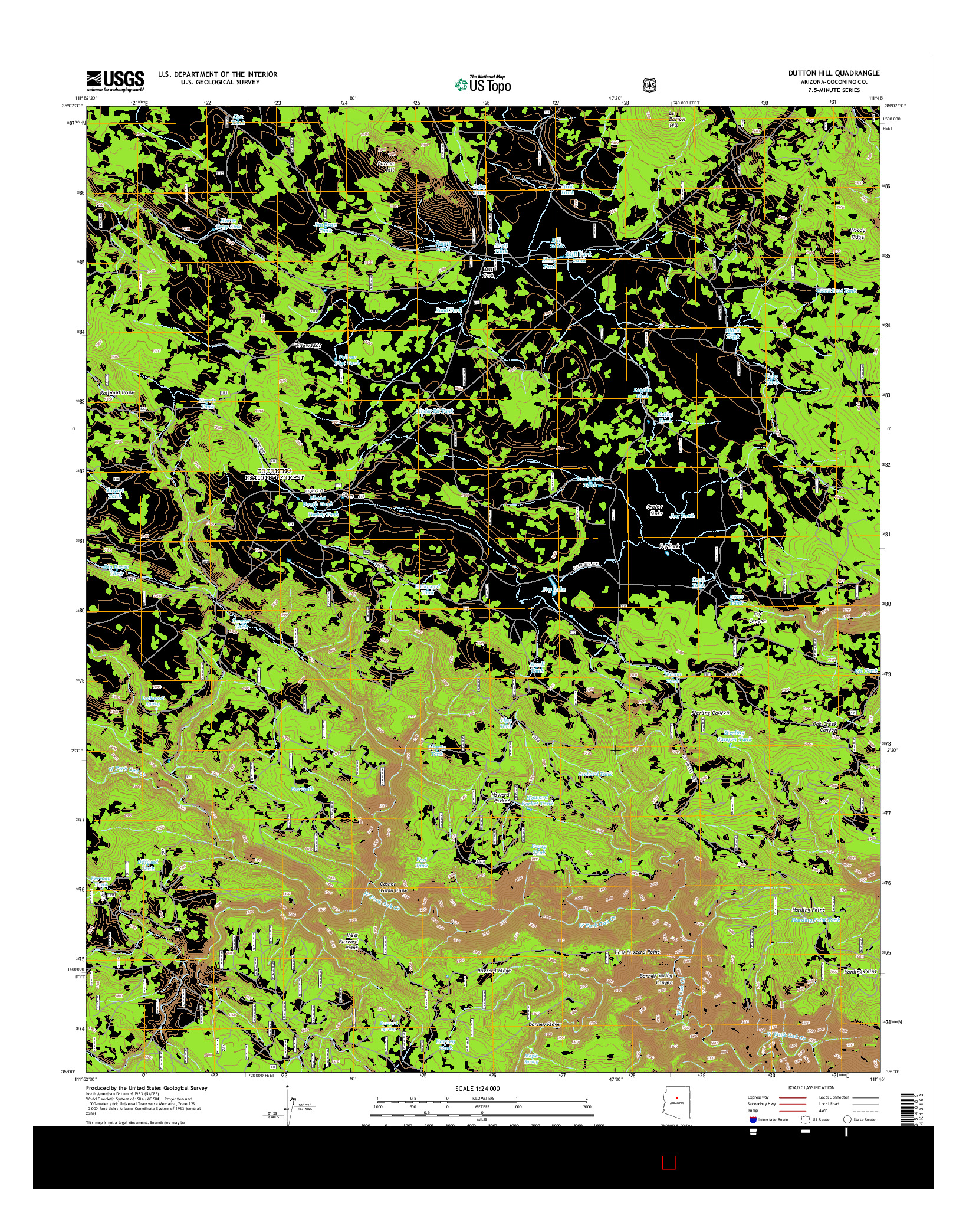 USGS US TOPO 7.5-MINUTE MAP FOR DUTTON HILL, AZ 2014