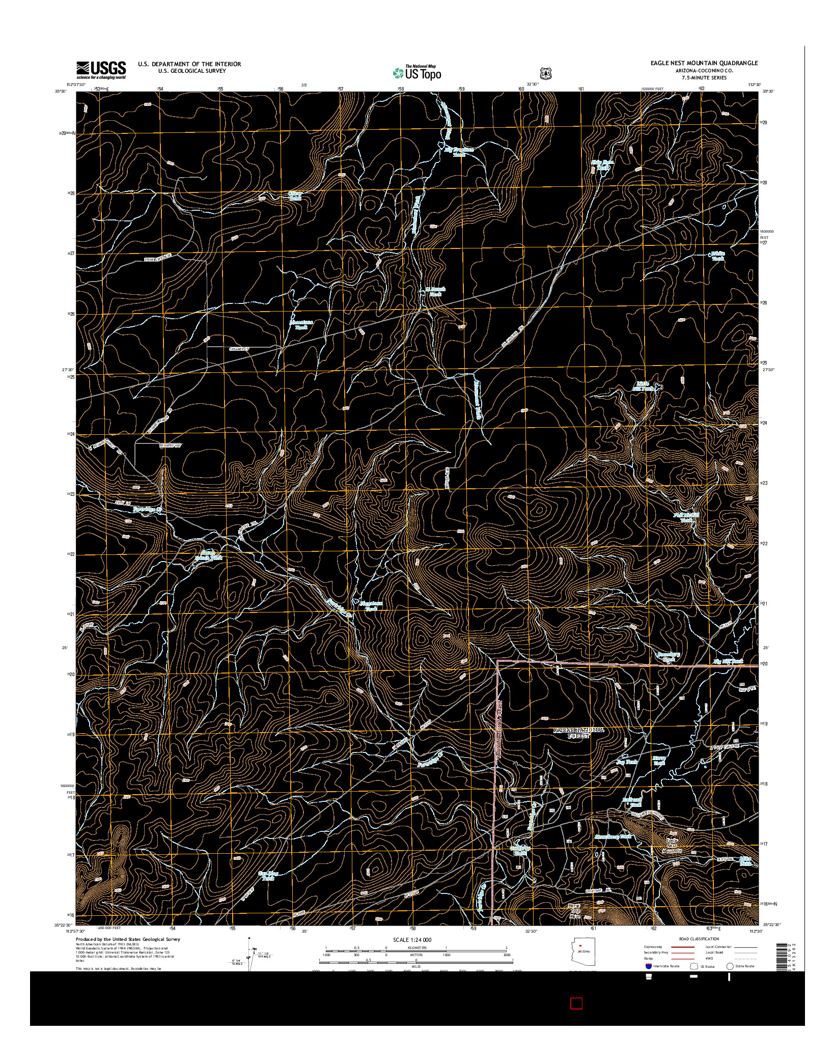 USGS US TOPO 7.5-MINUTE MAP FOR EAGLE NEST MOUNTAIN, AZ 2014