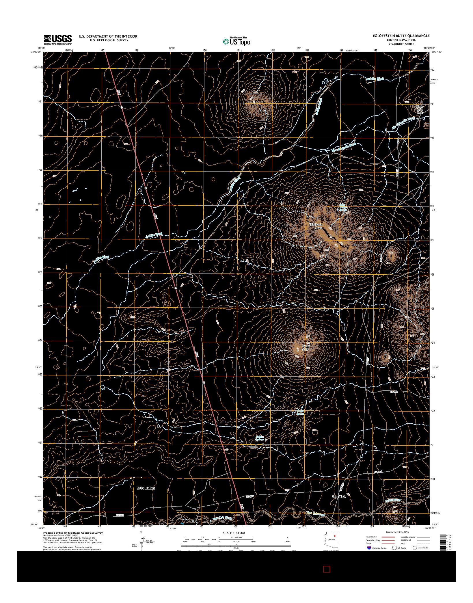 USGS US TOPO 7.5-MINUTE MAP FOR EGLOFFSTEIN BUTTE, AZ 2014