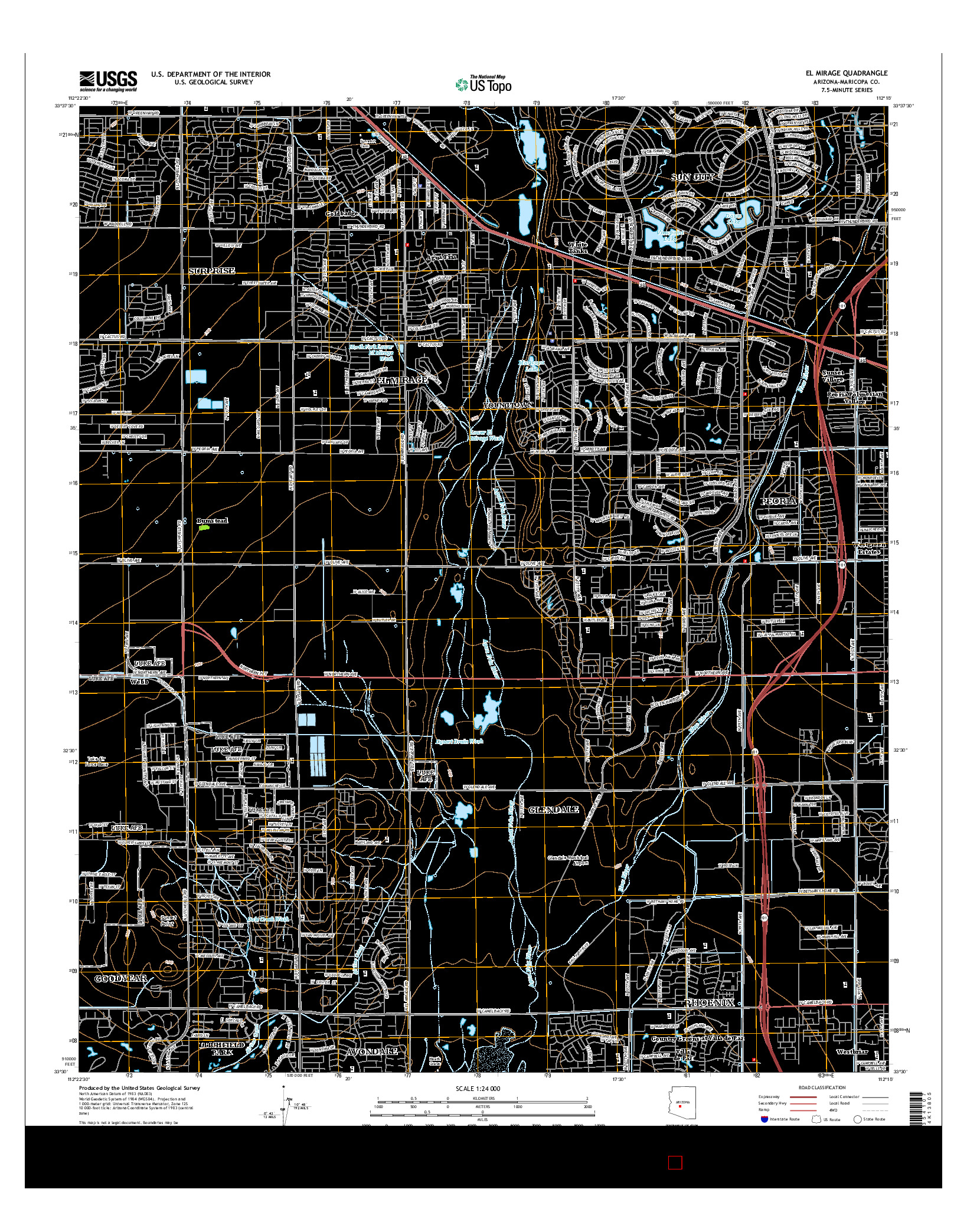 USGS US TOPO 7.5-MINUTE MAP FOR EL MIRAGE, AZ 2014