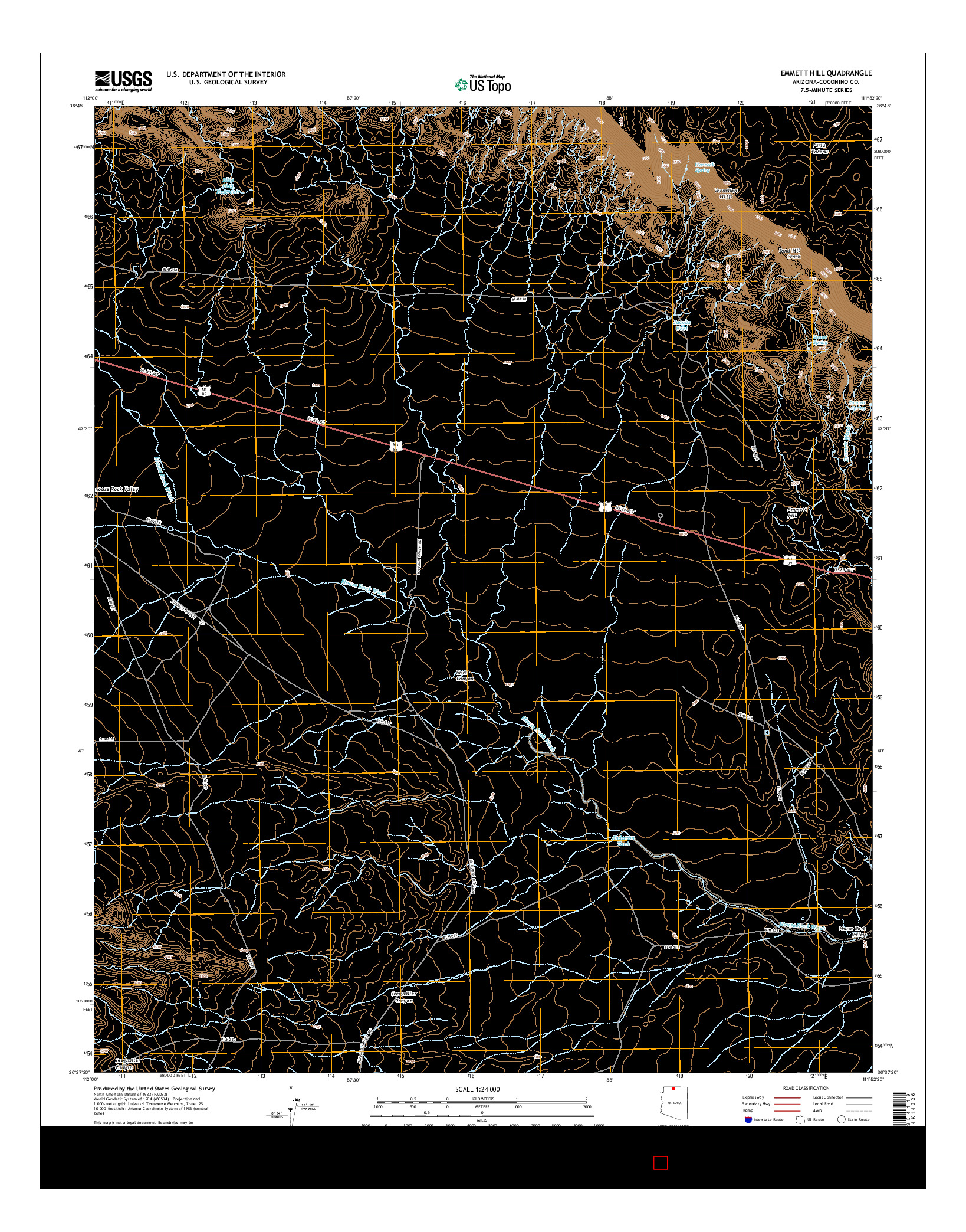 USGS US TOPO 7.5-MINUTE MAP FOR EMMETT HILL, AZ 2014