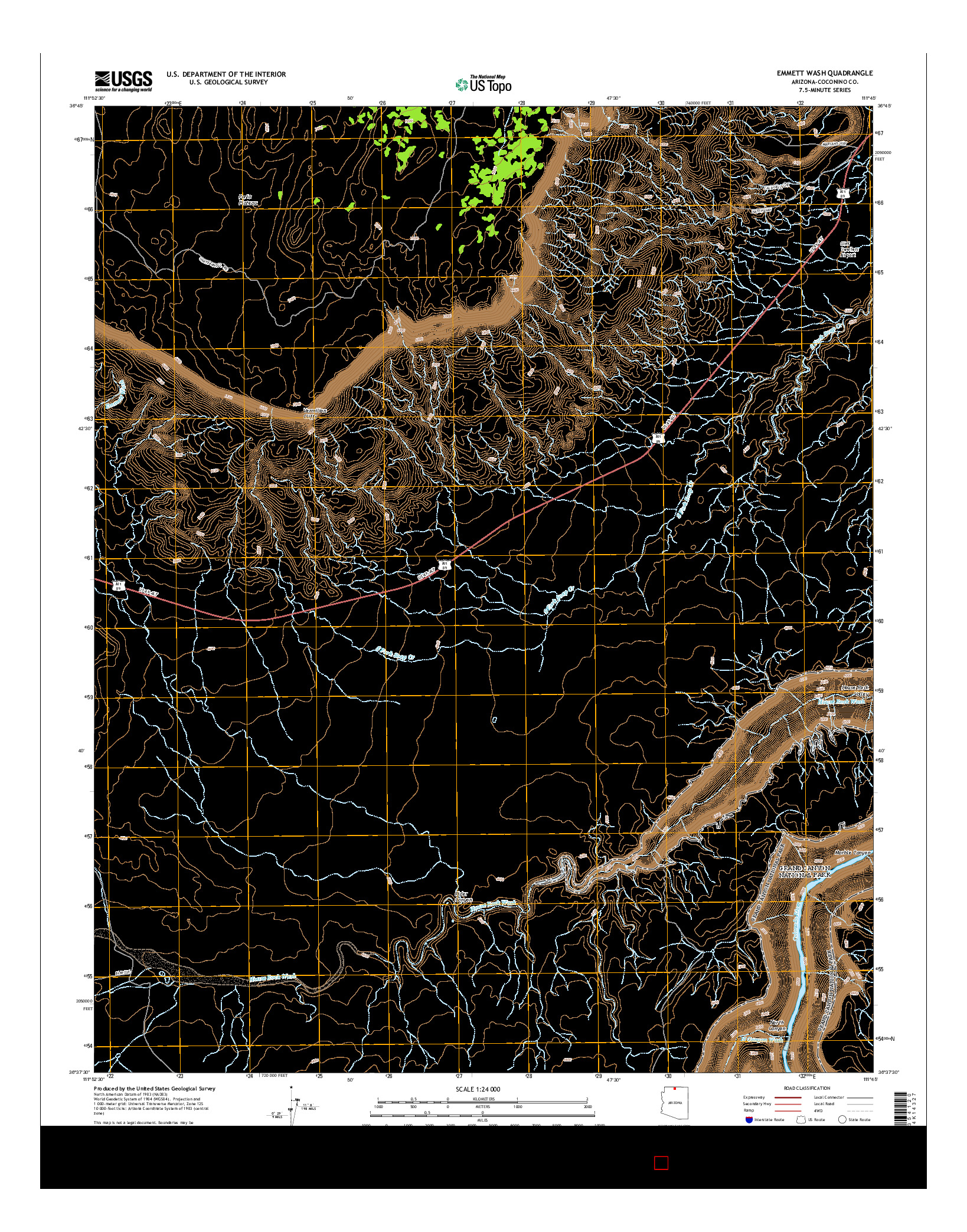 USGS US TOPO 7.5-MINUTE MAP FOR EMMETT WASH, AZ 2014