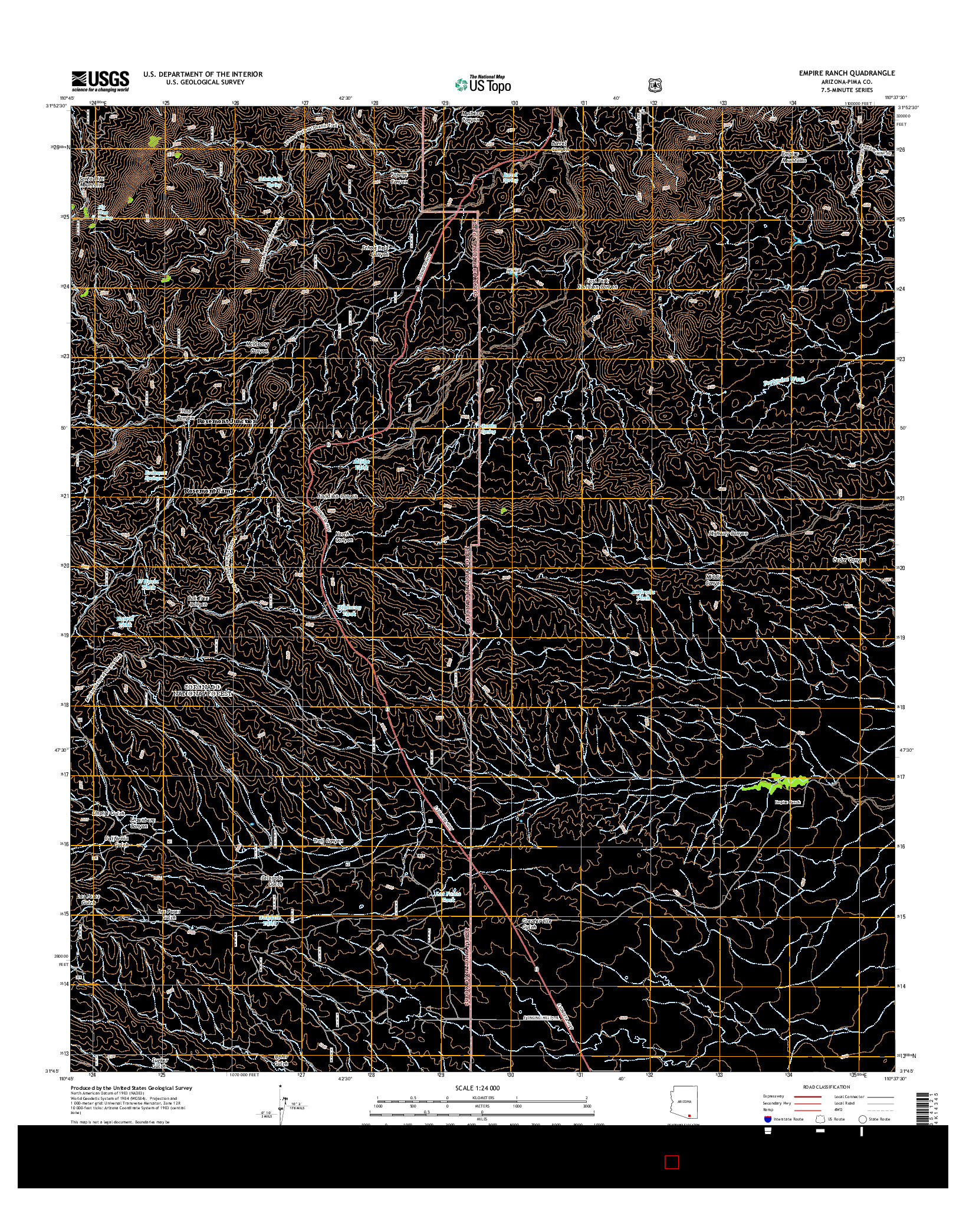 USGS US TOPO 7.5-MINUTE MAP FOR EMPIRE RANCH, AZ 2014