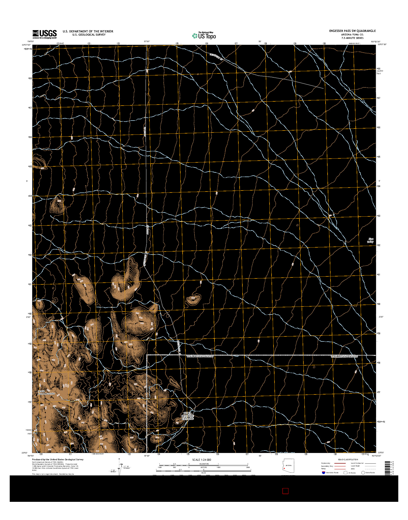 USGS US TOPO 7.5-MINUTE MAP FOR ENGESSER PASS SW, AZ 2014