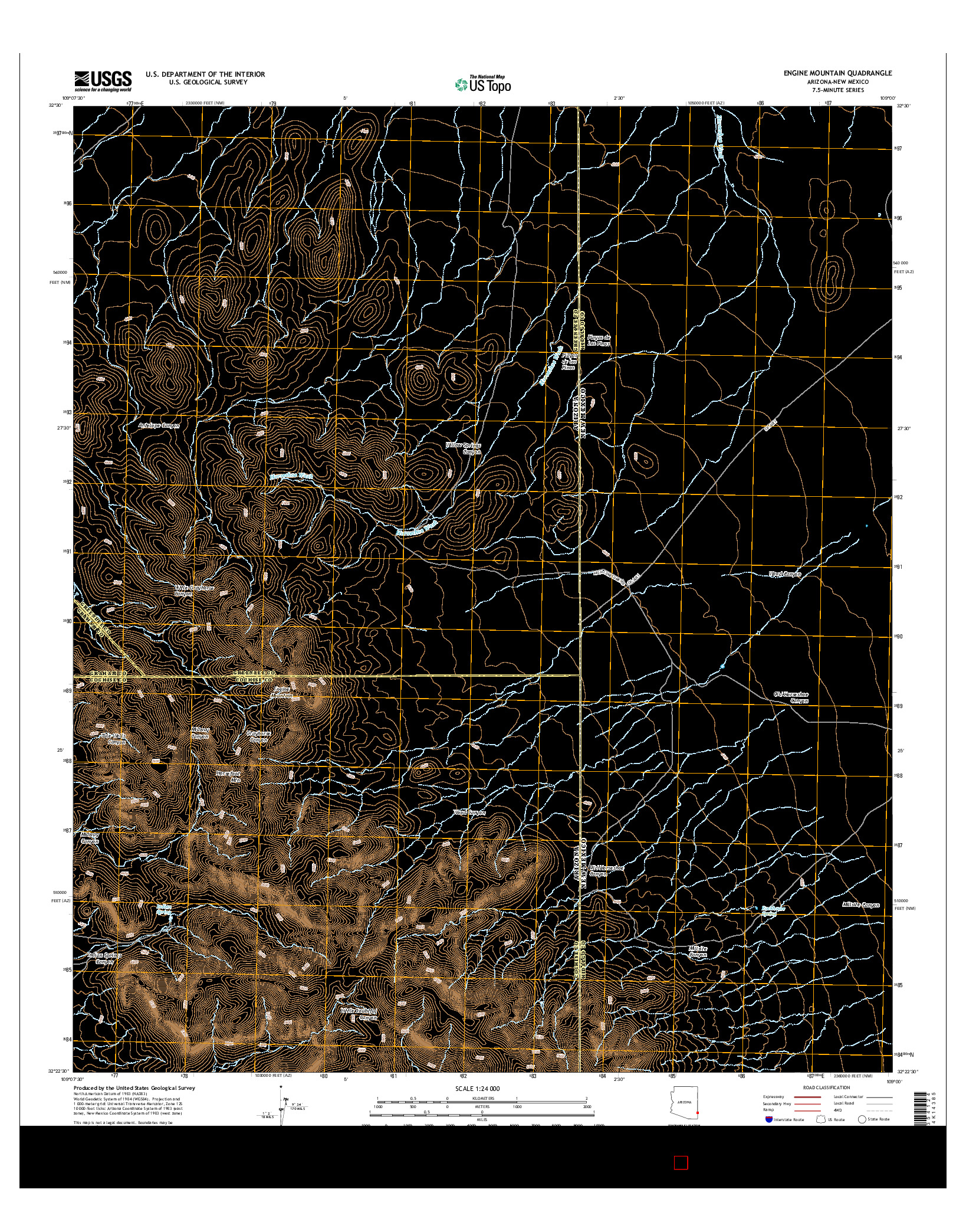 USGS US TOPO 7.5-MINUTE MAP FOR ENGINE MOUNTAIN, AZ-NM 2014
