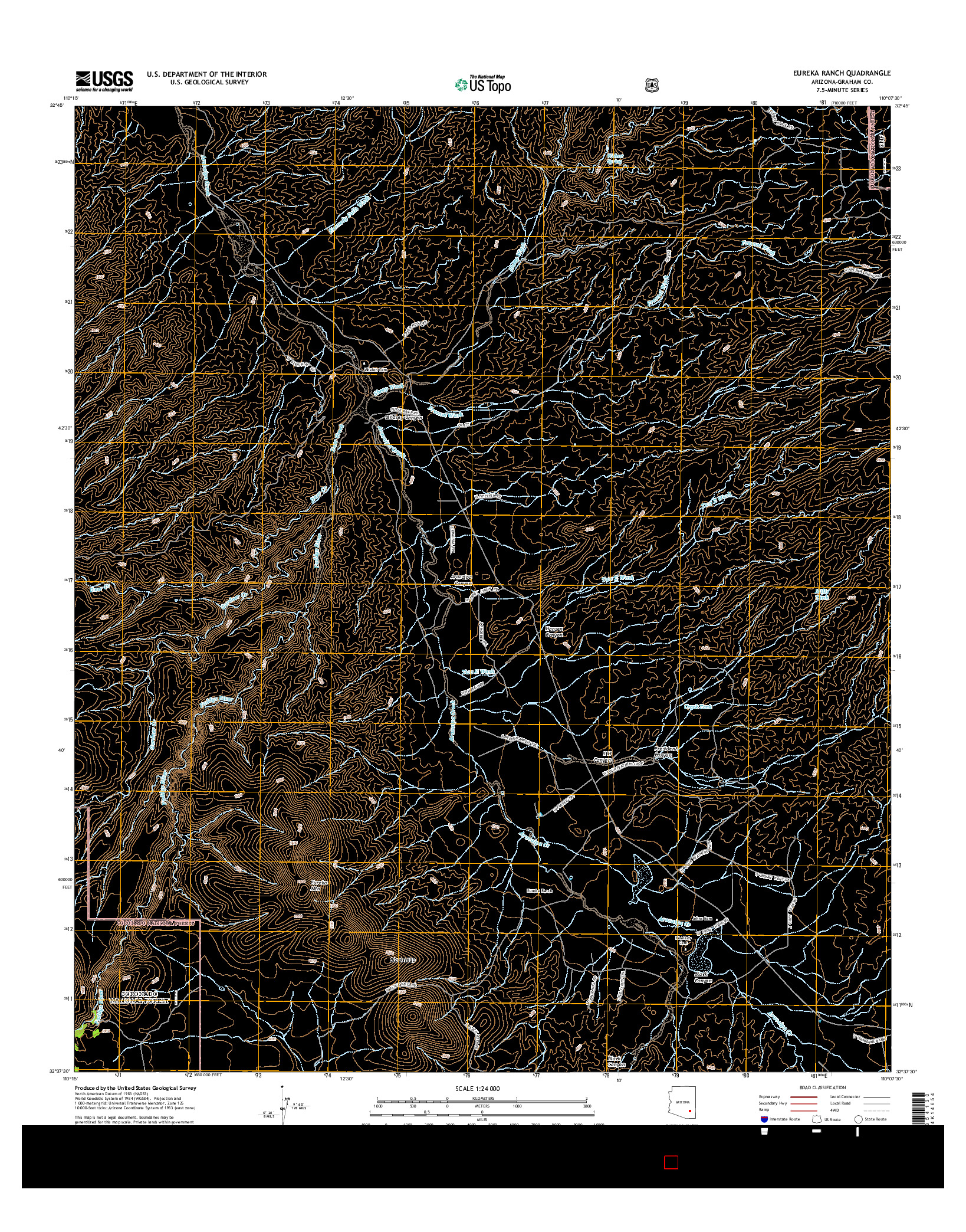 USGS US TOPO 7.5-MINUTE MAP FOR EUREKA RANCH, AZ 2014