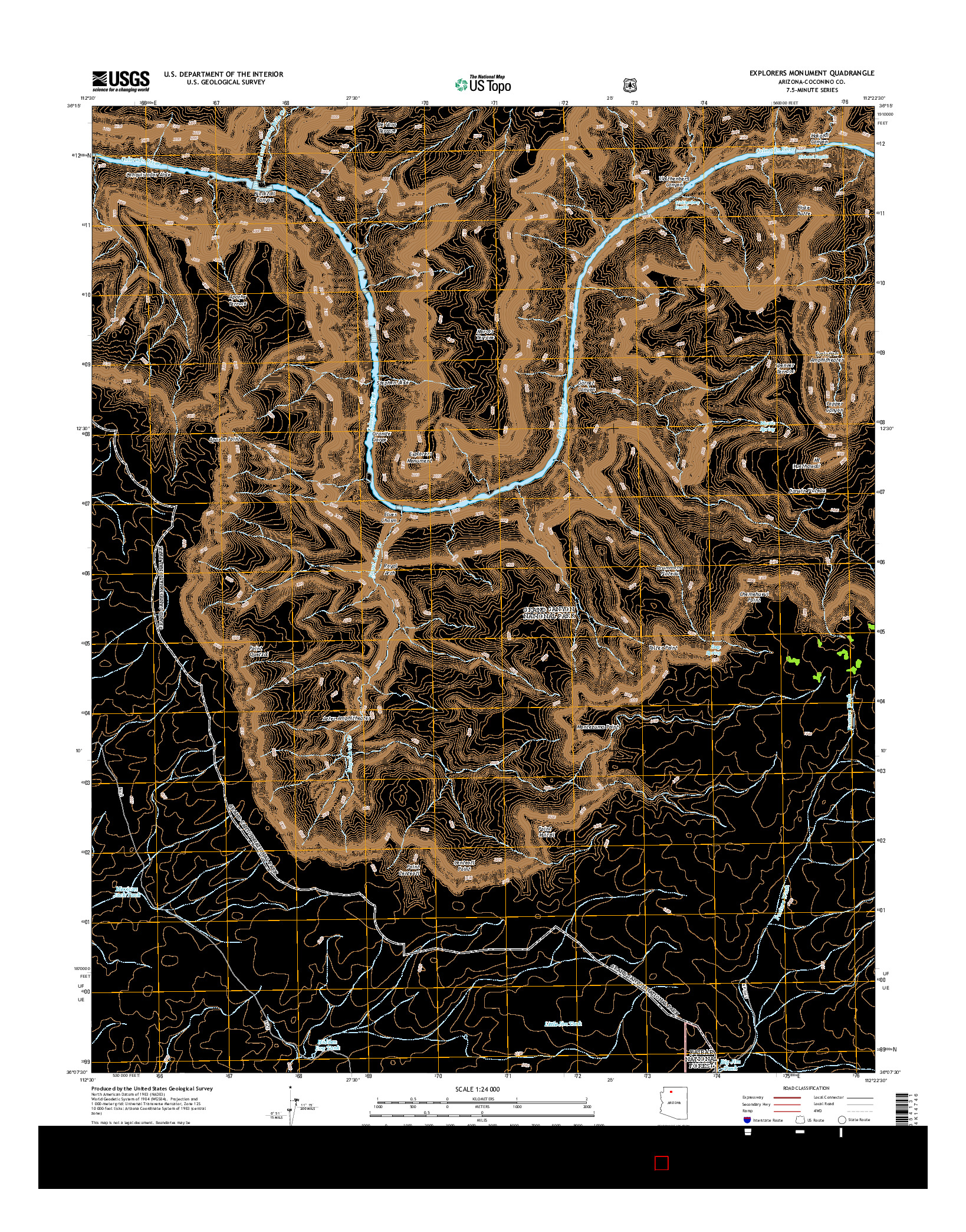 USGS US TOPO 7.5-MINUTE MAP FOR EXPLORERS MONUMENT, AZ 2014
