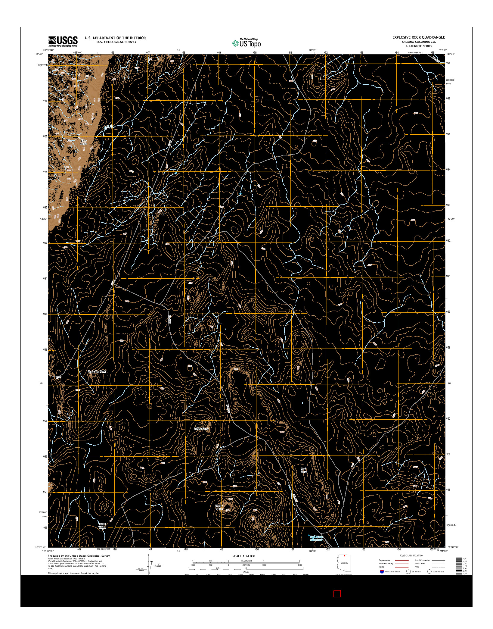 USGS US TOPO 7.5-MINUTE MAP FOR EXPLOSIVE ROCK, AZ 2014
