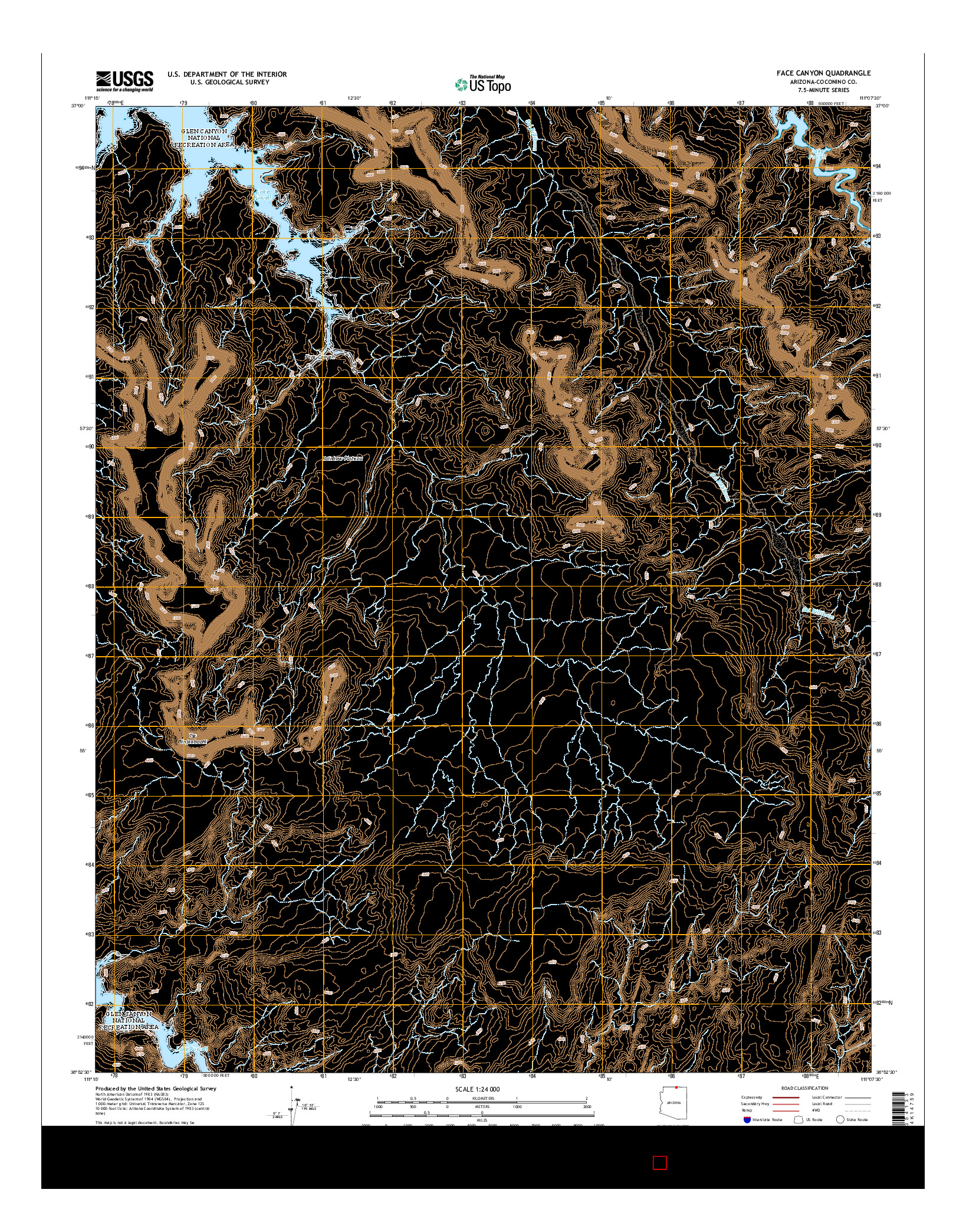 USGS US TOPO 7.5-MINUTE MAP FOR FACE CANYON, AZ 2014