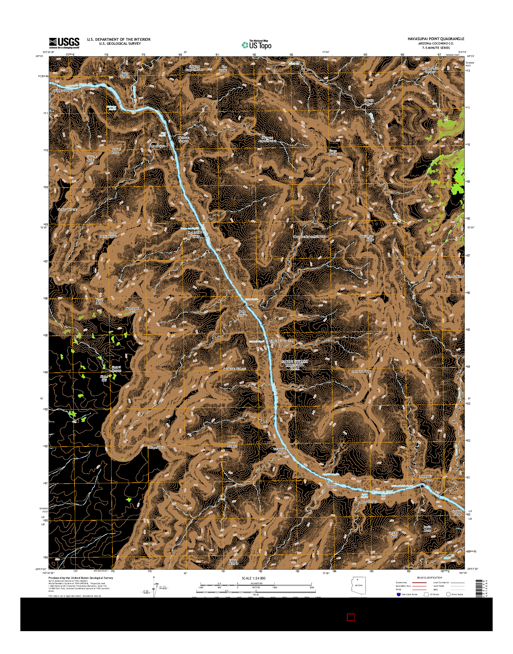 USGS US TOPO 7.5-MINUTE MAP FOR HAVASUPAI POINT, AZ 2014