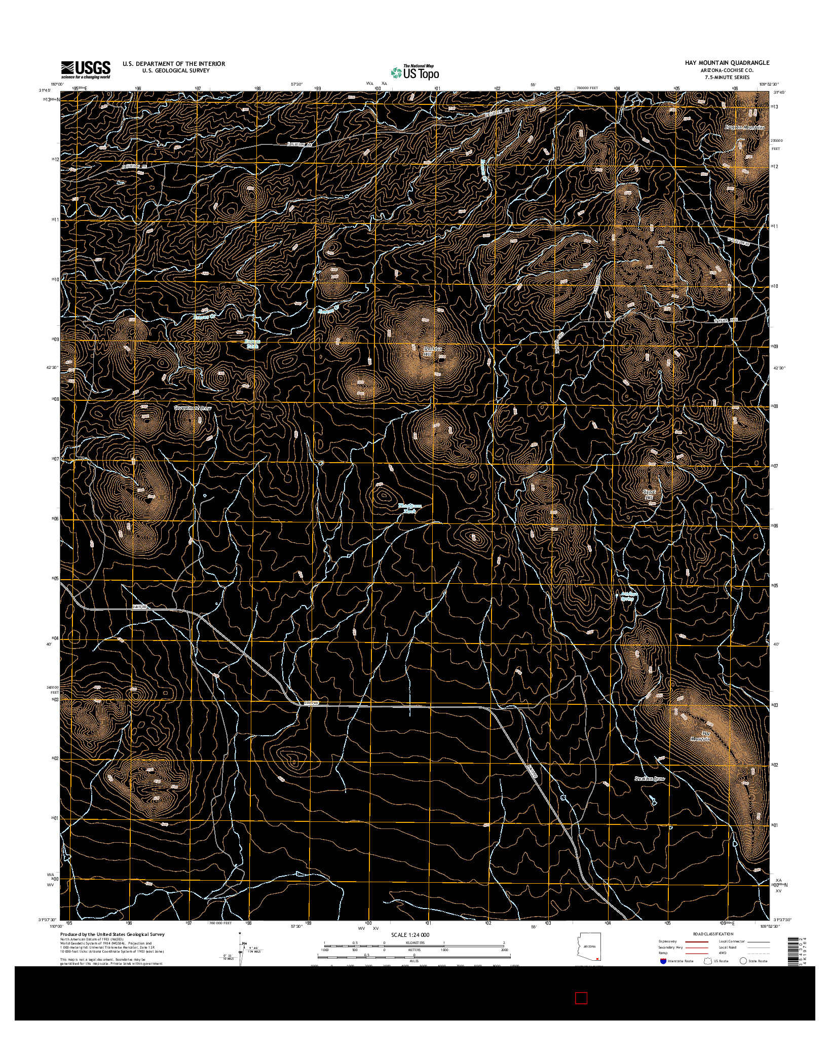 USGS US TOPO 7.5-MINUTE MAP FOR HAY MOUNTAIN, AZ 2014