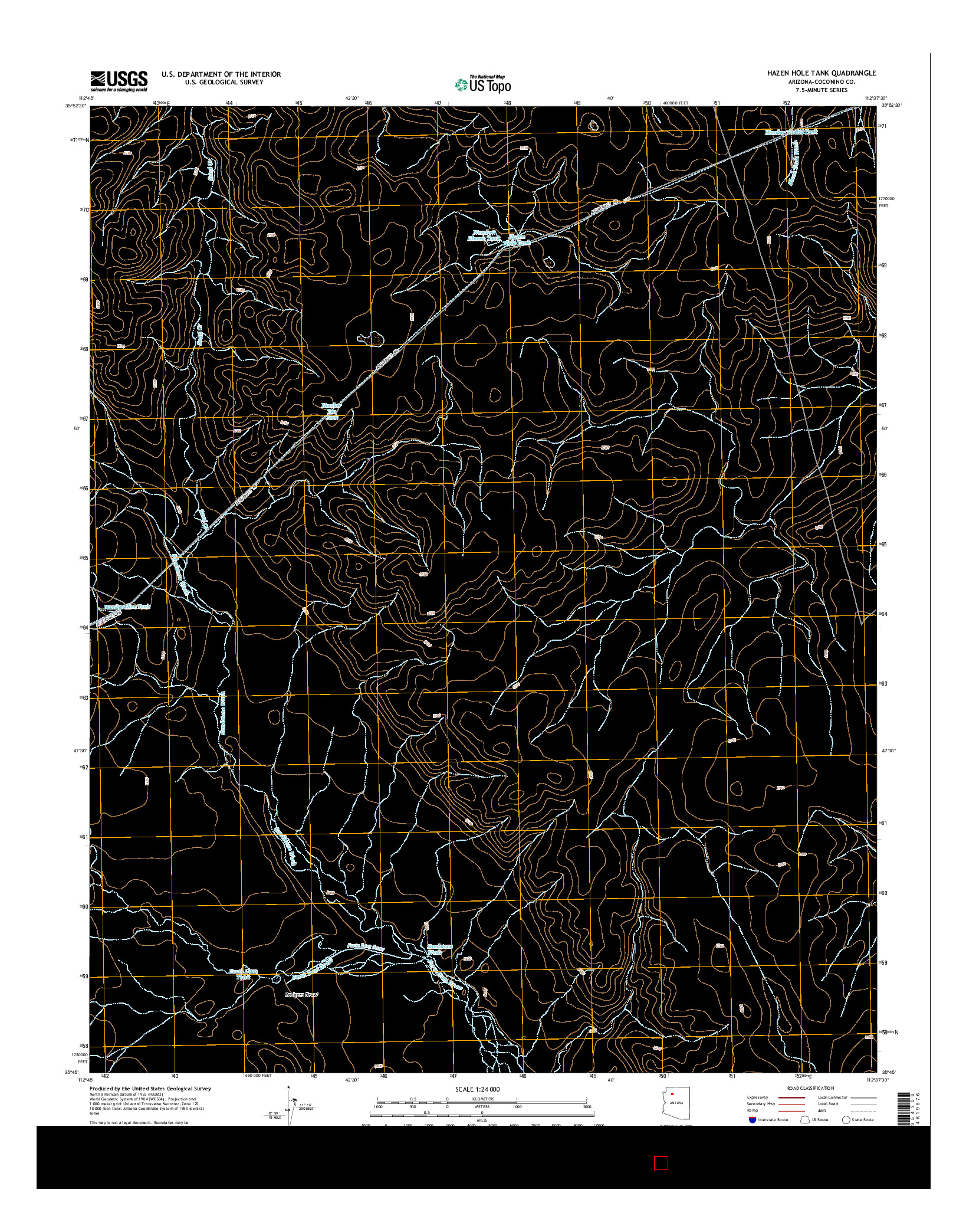 USGS US TOPO 7.5-MINUTE MAP FOR HAZEN HOLE TANK, AZ 2014