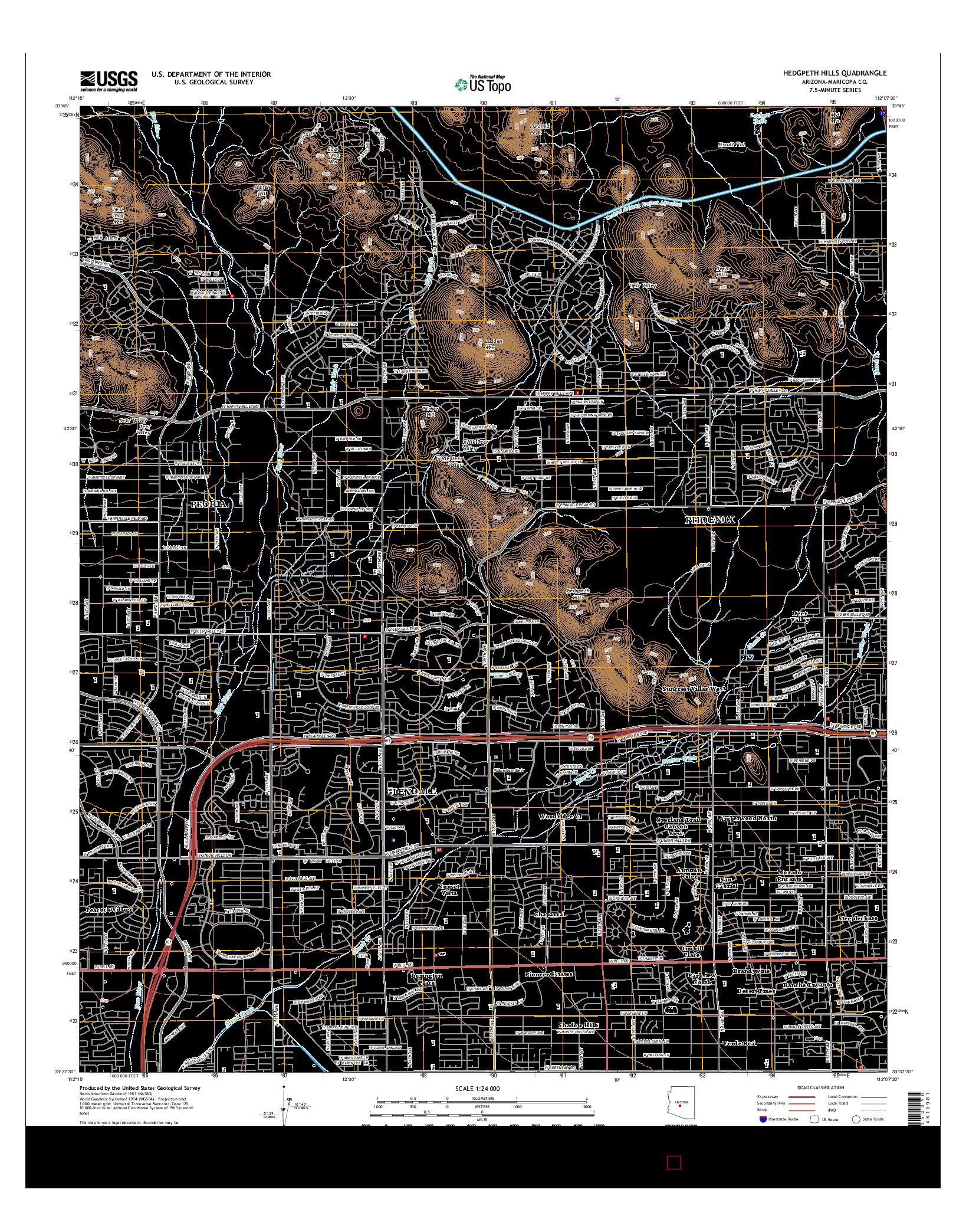 USGS US TOPO 7.5-MINUTE MAP FOR HEDGPETH HILLS, AZ 2014