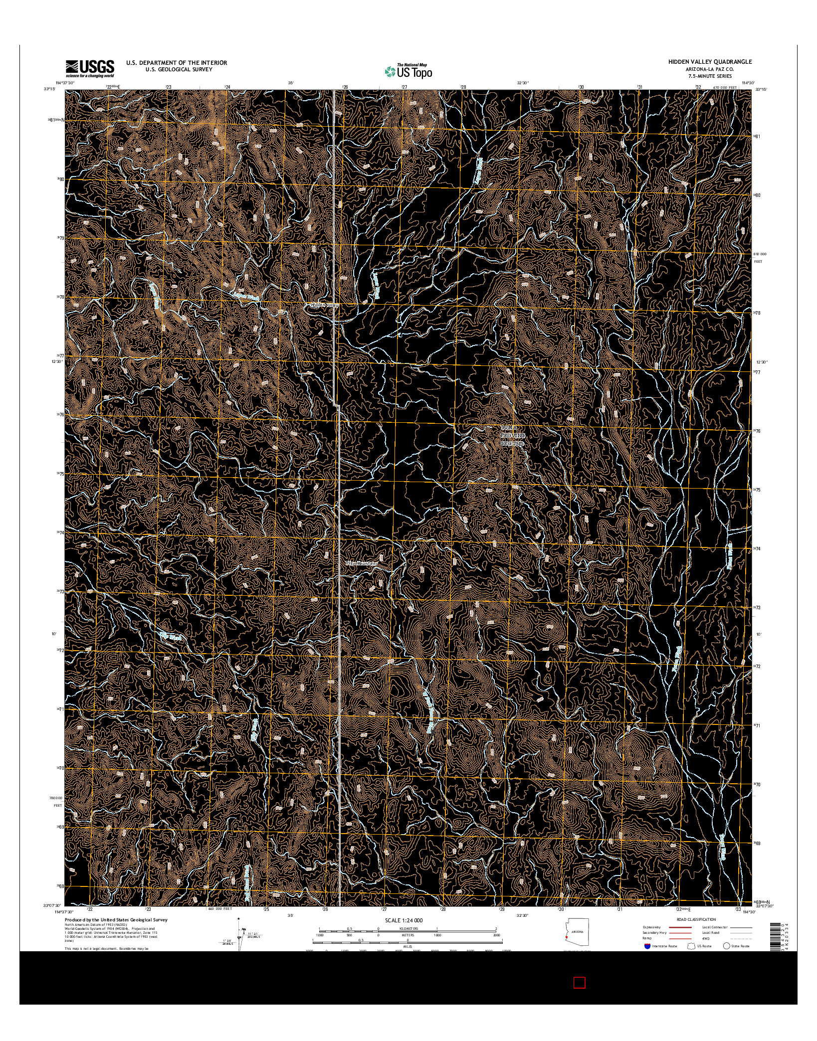 USGS US TOPO 7.5-MINUTE MAP FOR HIDDEN VALLEY, AZ 2014