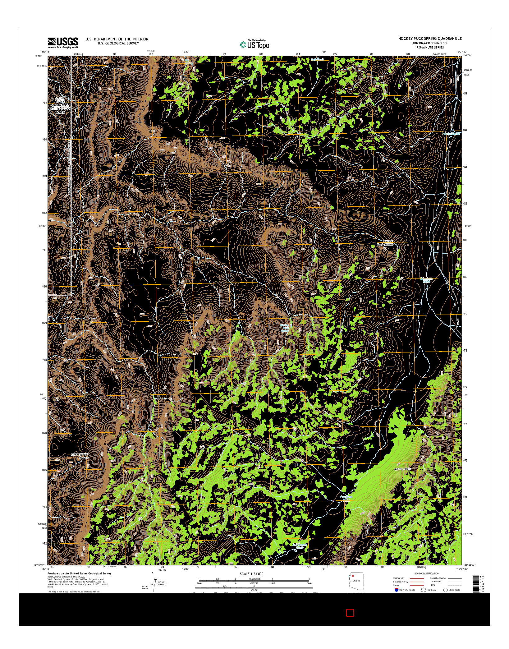 USGS US TOPO 7.5-MINUTE MAP FOR HOCKEY PUCK SPRING, AZ 2014