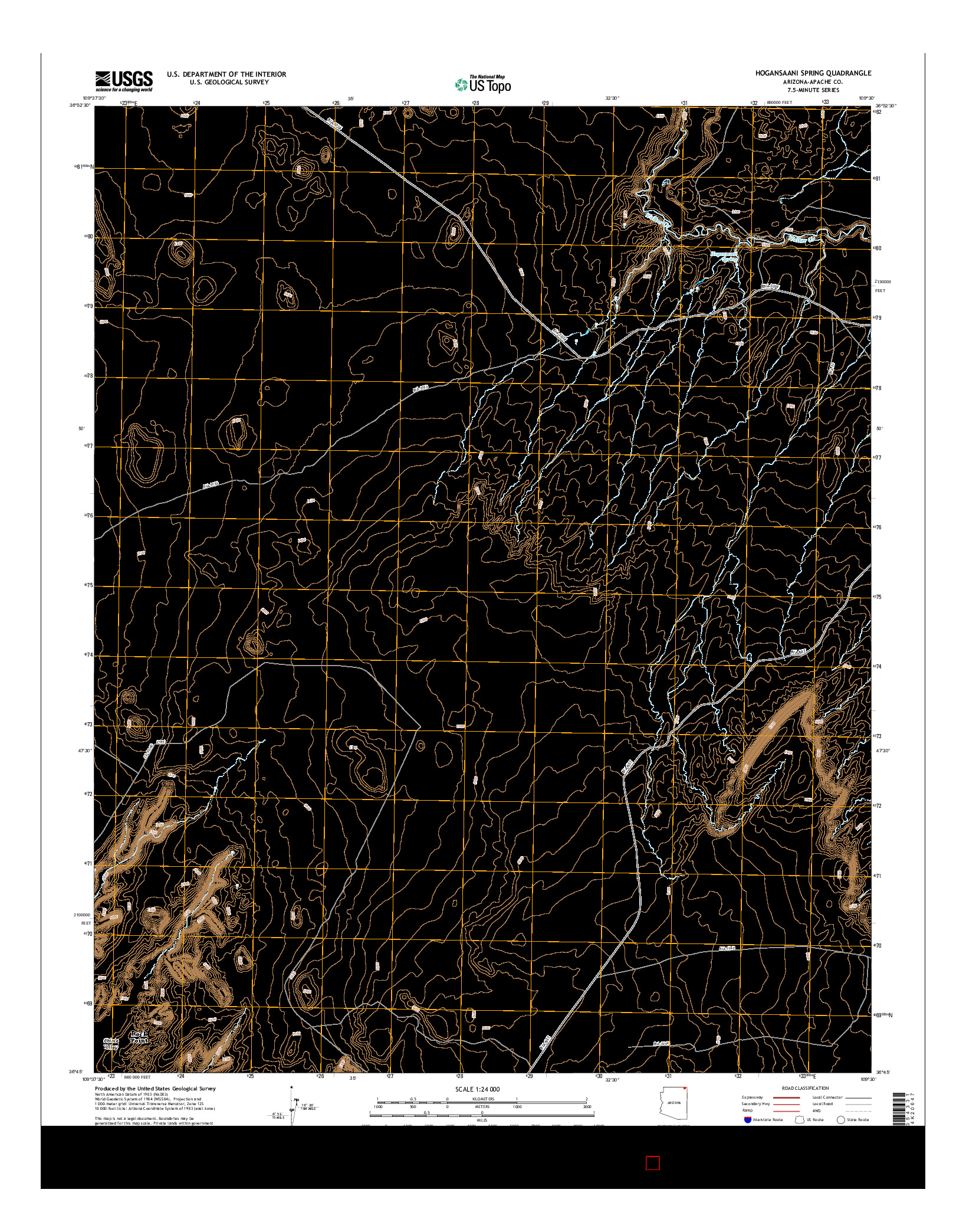 USGS US TOPO 7.5-MINUTE MAP FOR HOGANSAANI SPRING, AZ 2014
