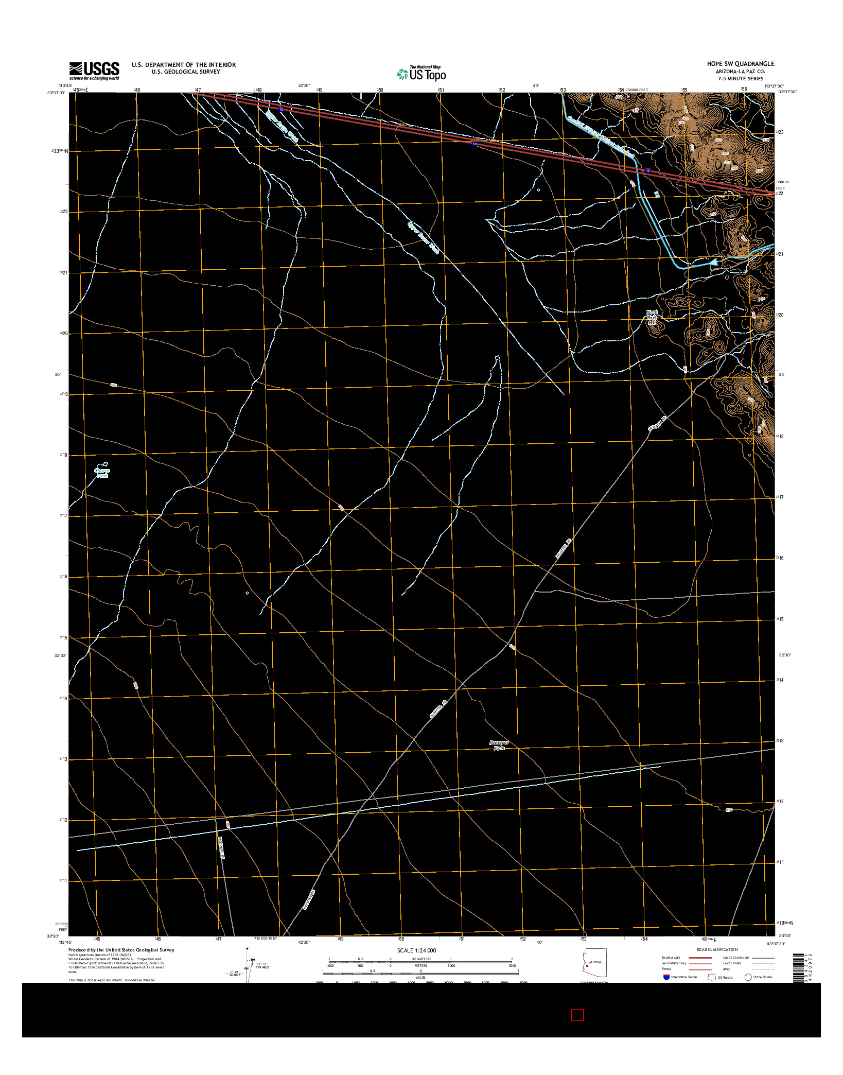 USGS US TOPO 7.5-MINUTE MAP FOR HOPE SW, AZ 2014