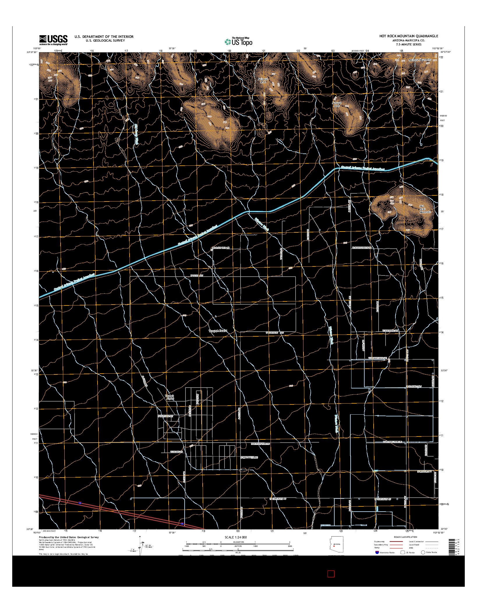 USGS US TOPO 7.5-MINUTE MAP FOR HOT ROCK MOUNTAIN, AZ 2014