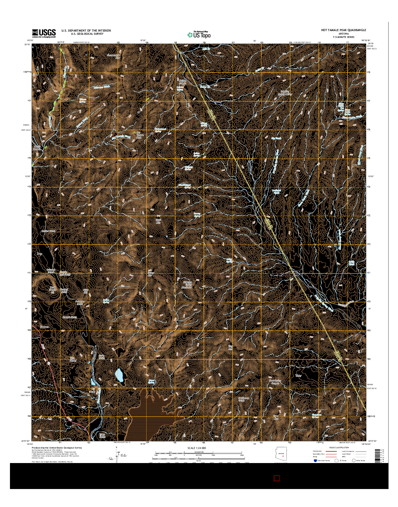USGS US TOPO 7.5-MINUTE MAP FOR HOT TAMALE PEAK, AZ 2014