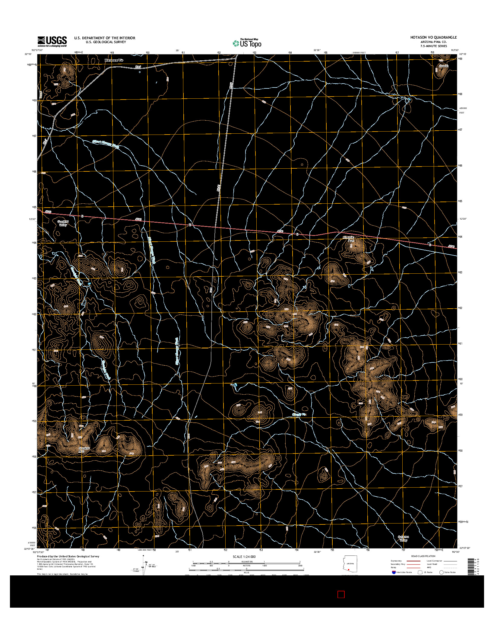 USGS US TOPO 7.5-MINUTE MAP FOR HOTASON VO, AZ 2014