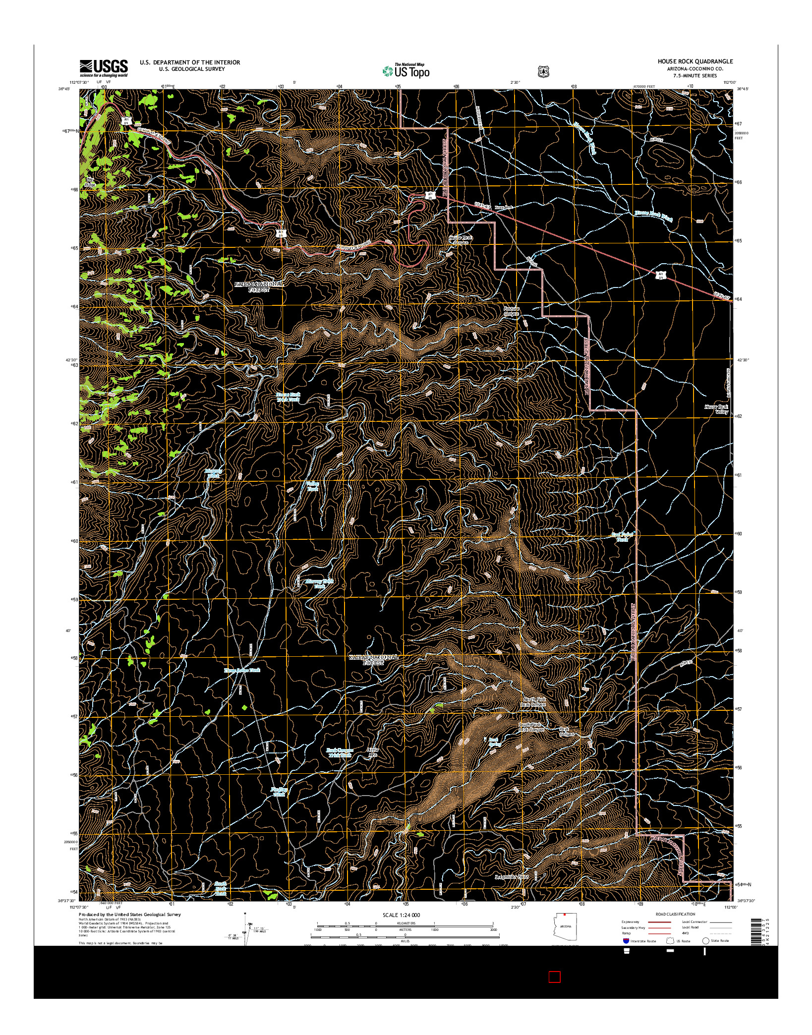 USGS US TOPO 7.5-MINUTE MAP FOR HOUSE ROCK, AZ 2014