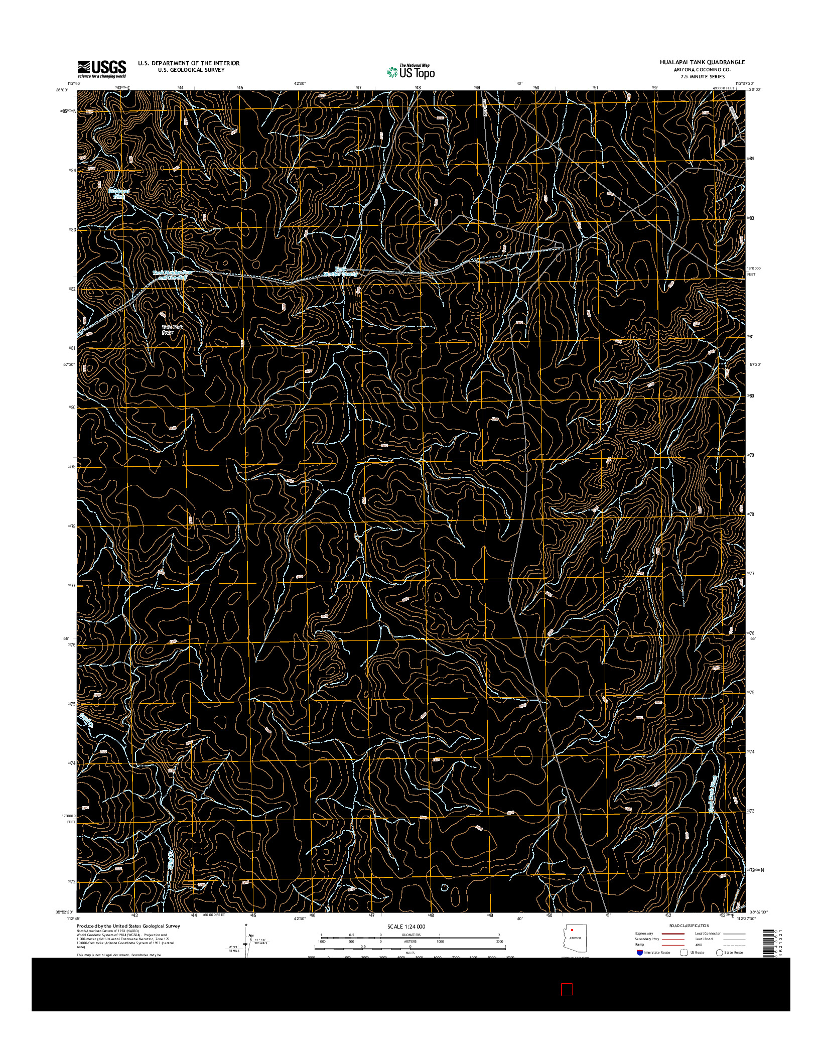 USGS US TOPO 7.5-MINUTE MAP FOR HUALAPAI TANK, AZ 2014